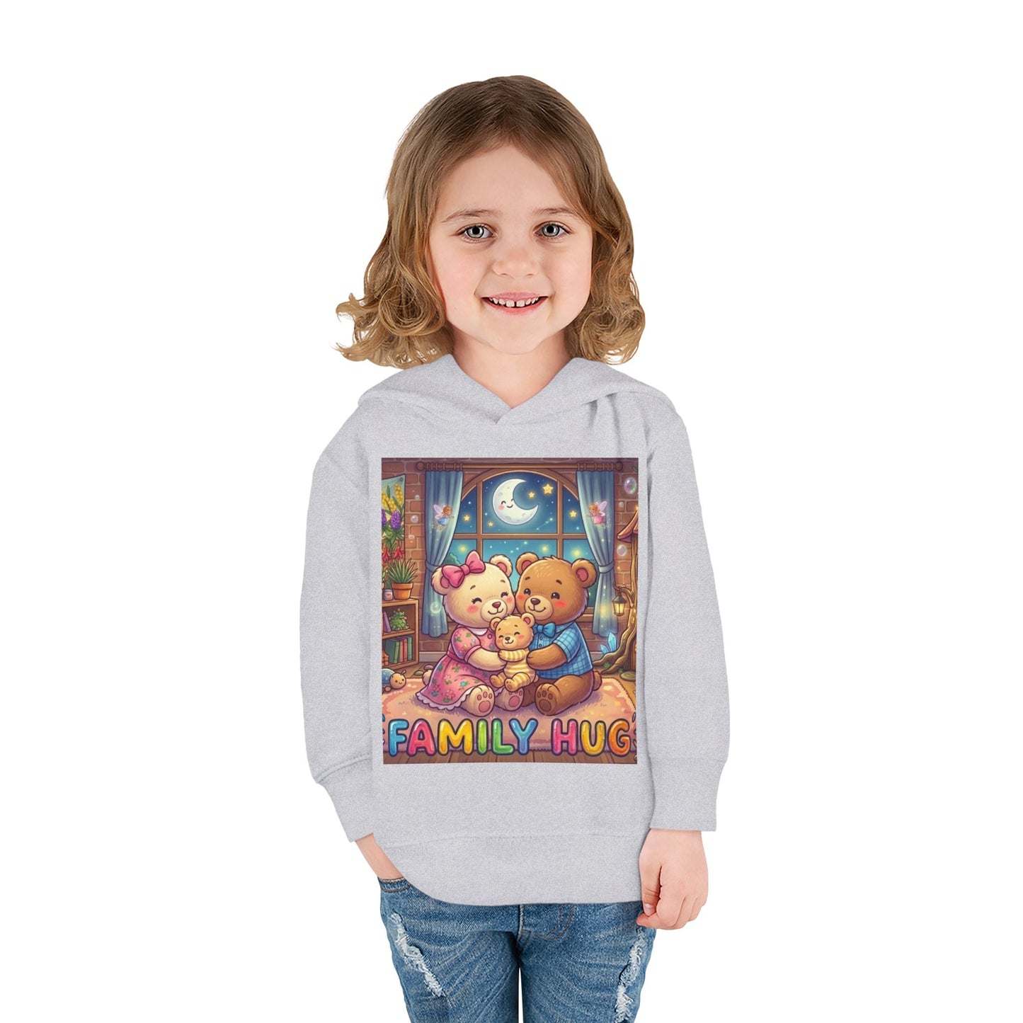 Family Hug Teddy Toddler Pullover Fleece Hoodie