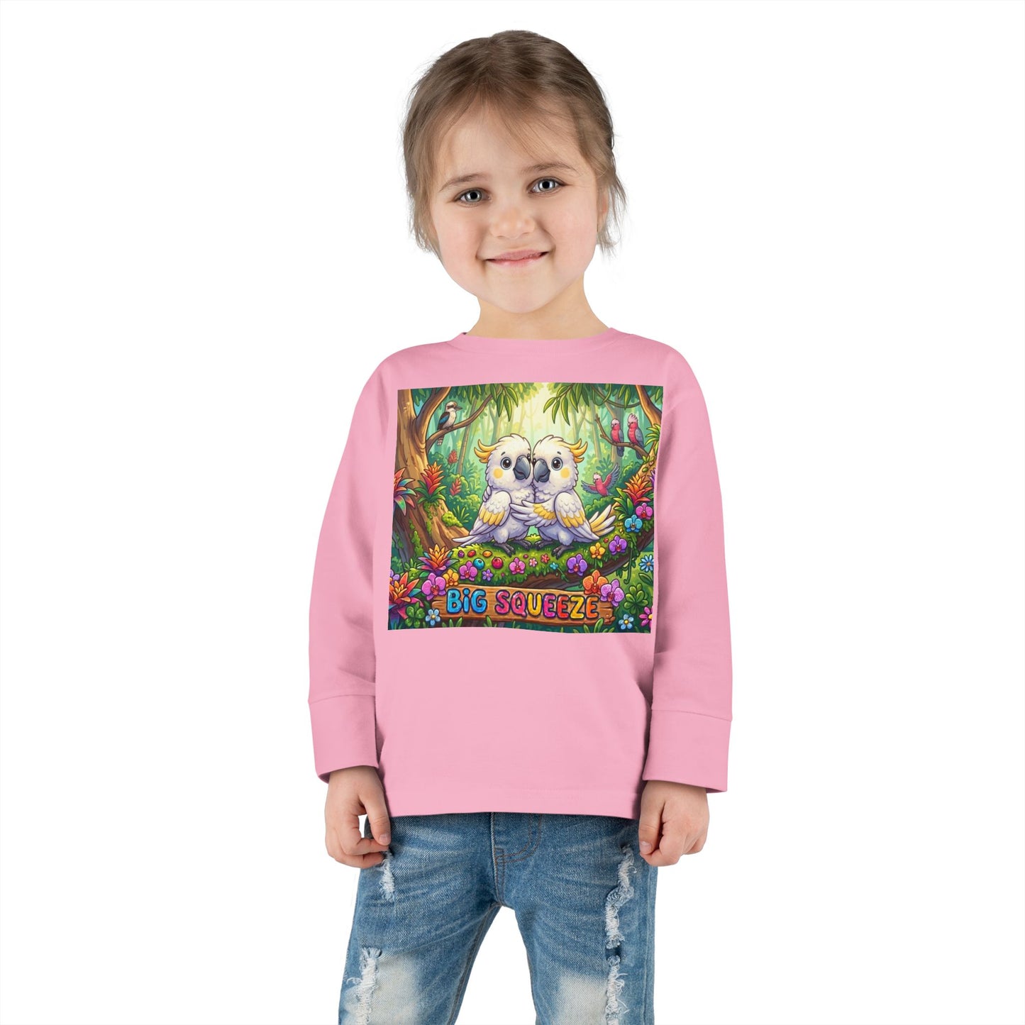Big Squeeze Cockatoo Toddler Long Sleeve Tee