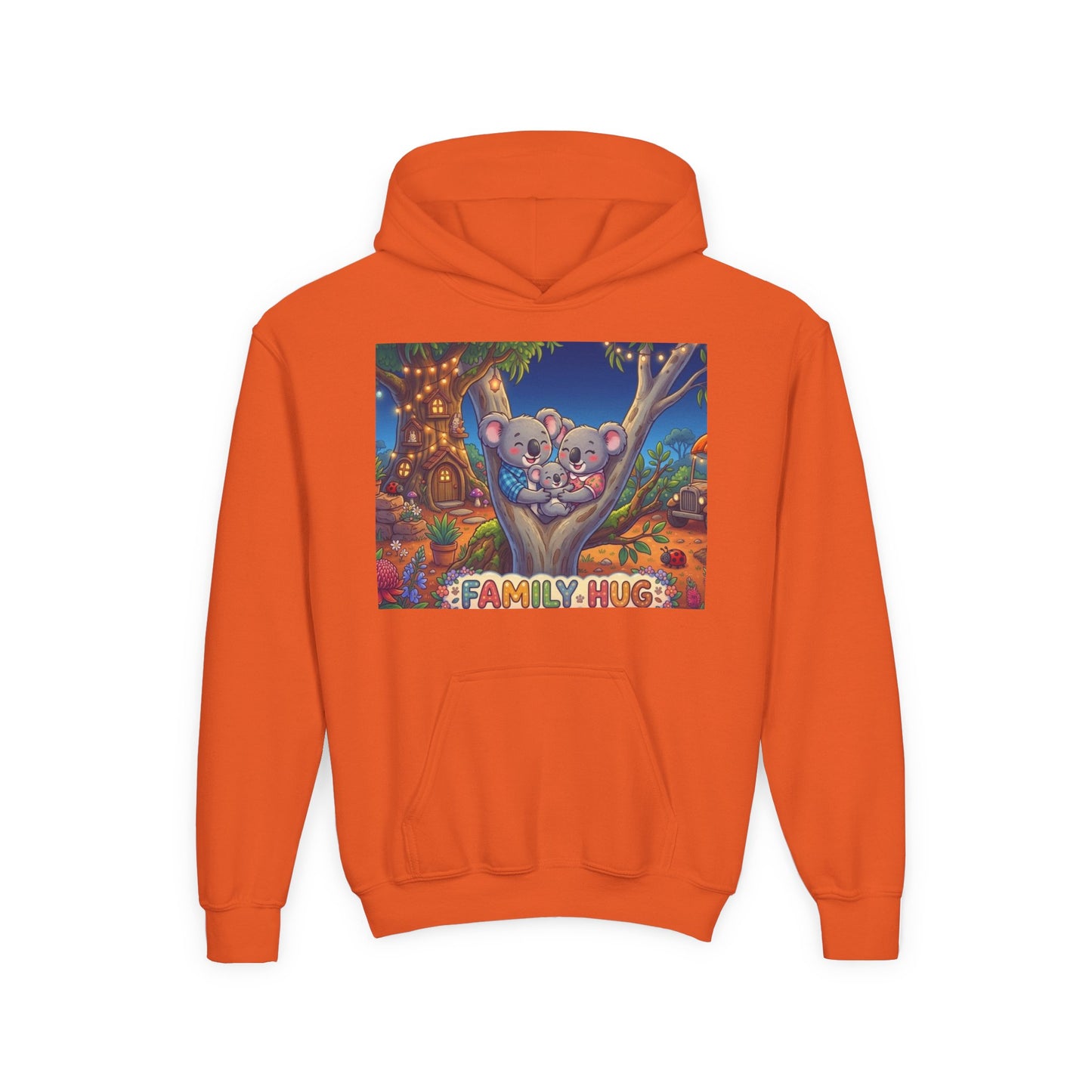 Family Hug Koala Youth Heavy Blend Hooded Sweatshirt