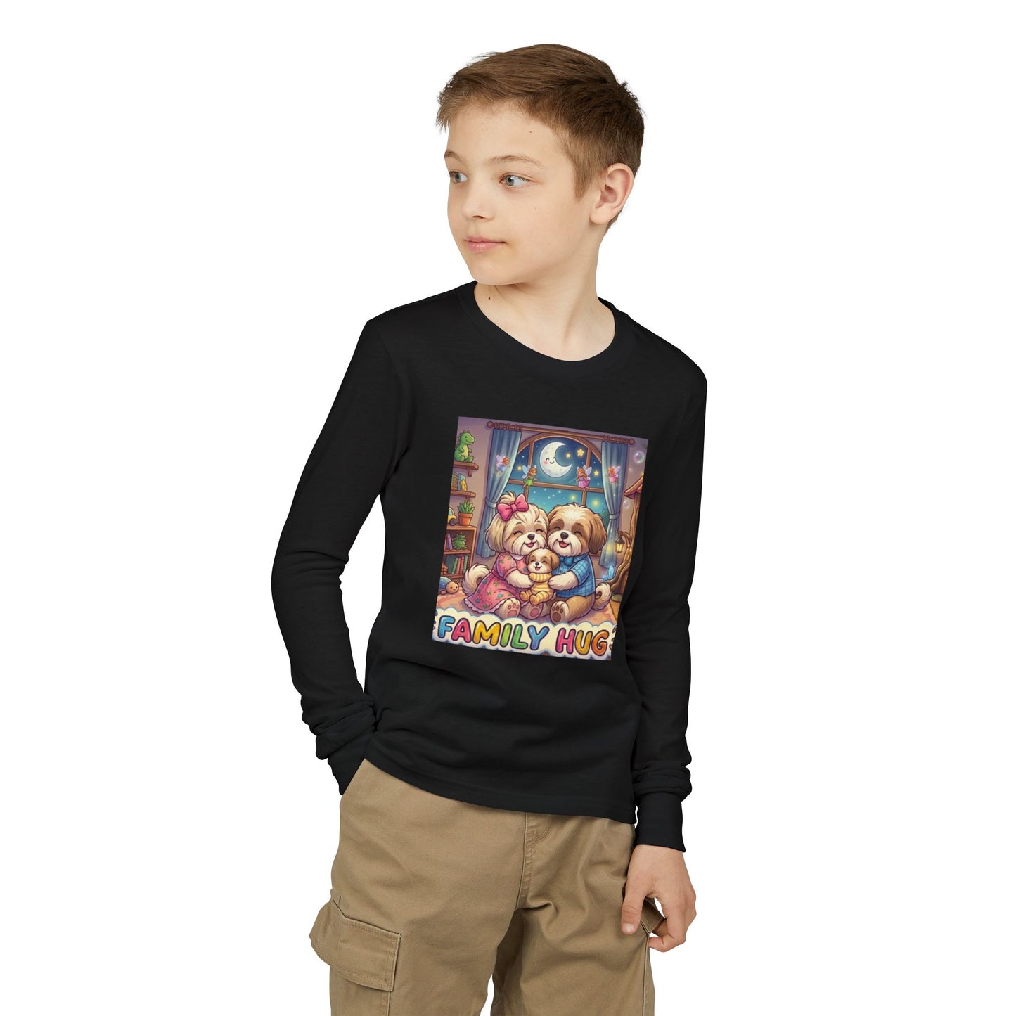 Family Hug Shih Tzu Youth Jersey Long Sleeve Tee