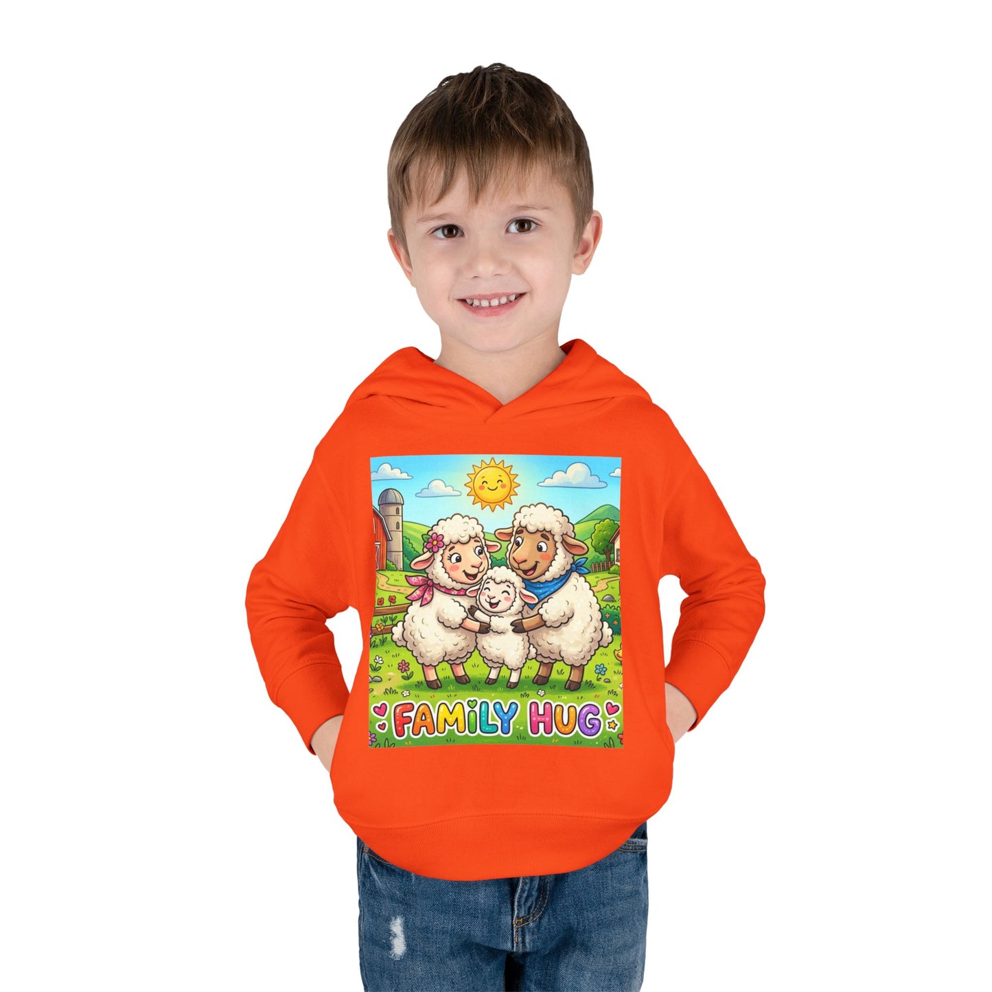 Family Hug Lamb Toddler Pullover Fleece Hoodie