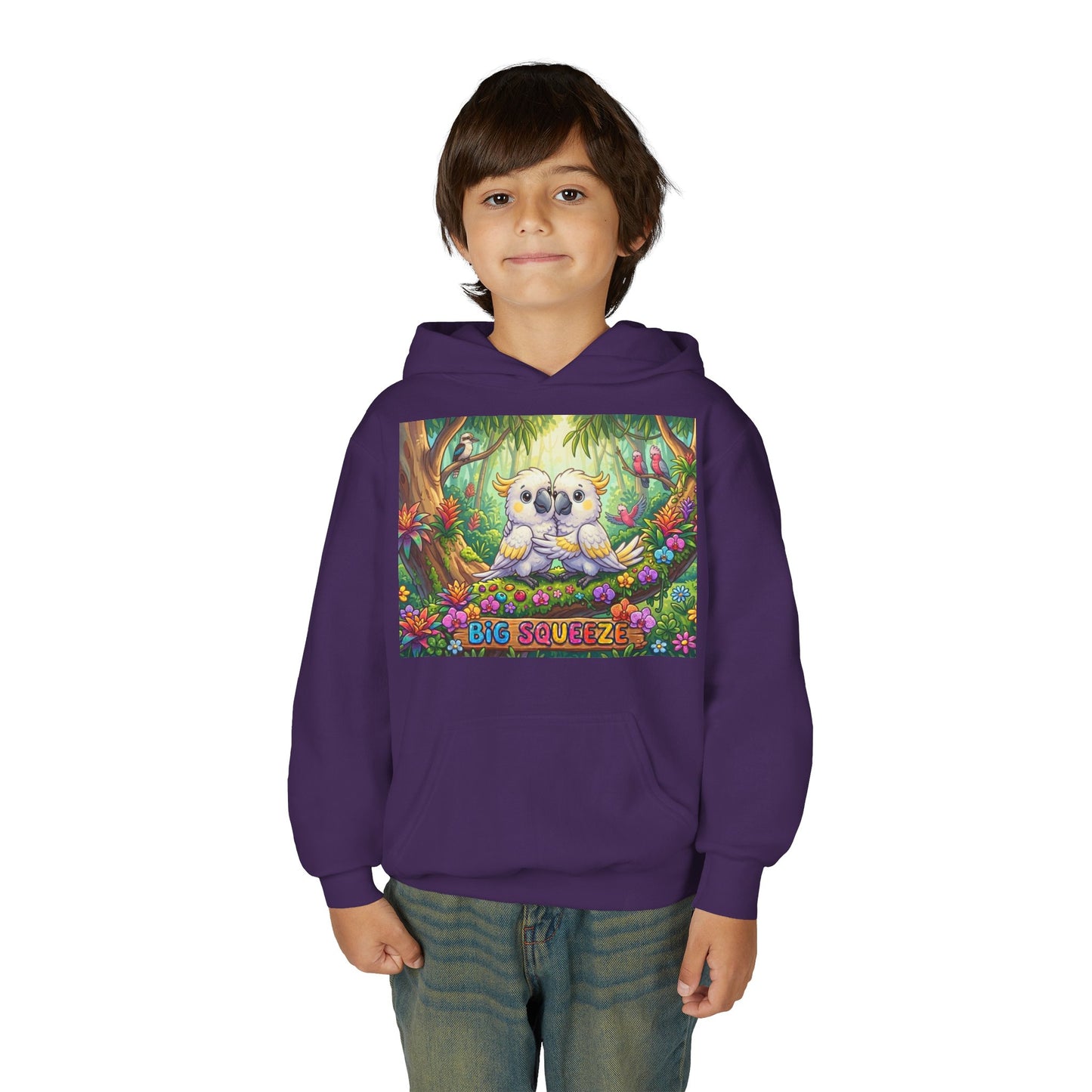 Big Squeeze Cockatoo Youth Heavy Blend Hooded Sweatshirt