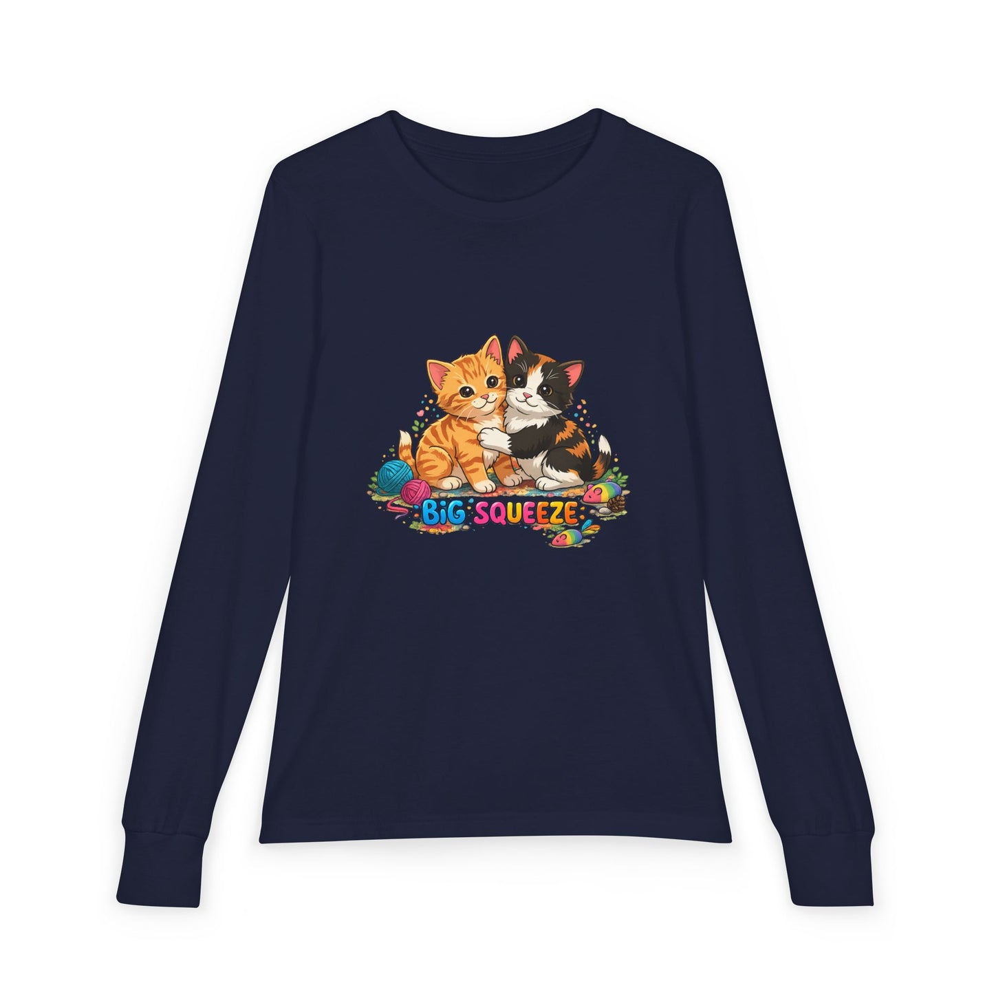 Big Squeeze Kitten Youth Jersey Long Sleeve Tee
