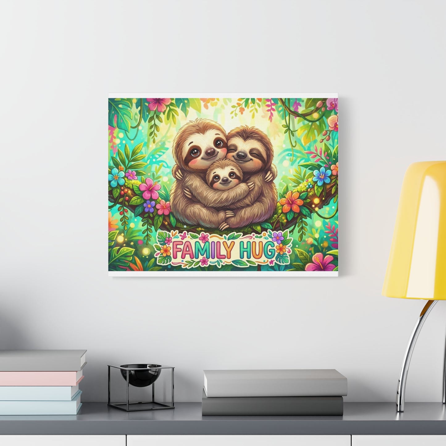 Family Hug Sloth Classic Canvas