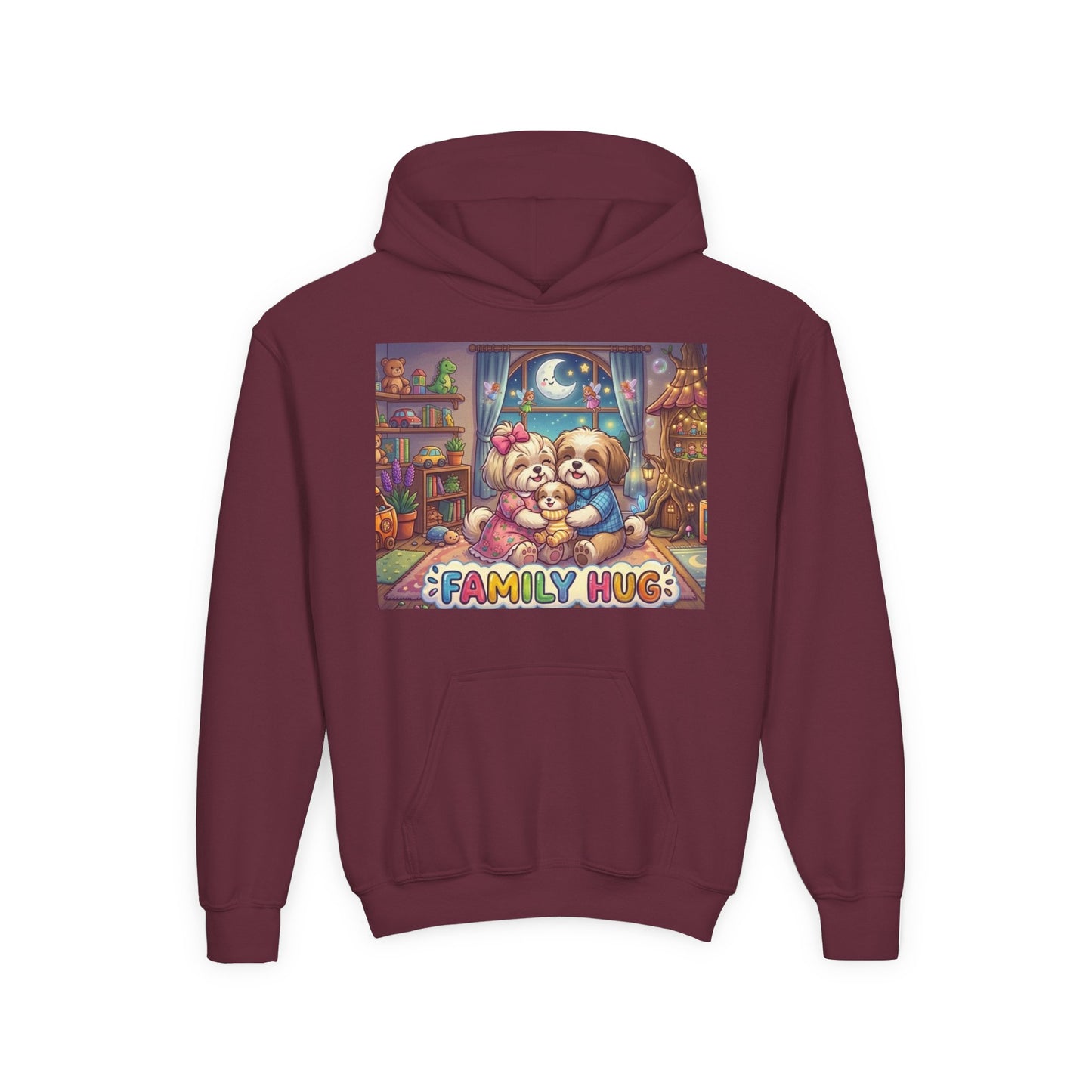 Family Hug Shih Tzu Youth Heavy Blend Hooded Sweatshirt