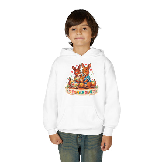 Family Hug Kangaroo Youth Heavy Blend Hooded Sweatshirt