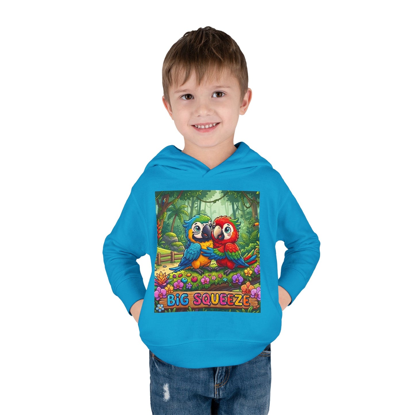 Big Squeeze Macaw Toddler Pullover Fleece Hoodie