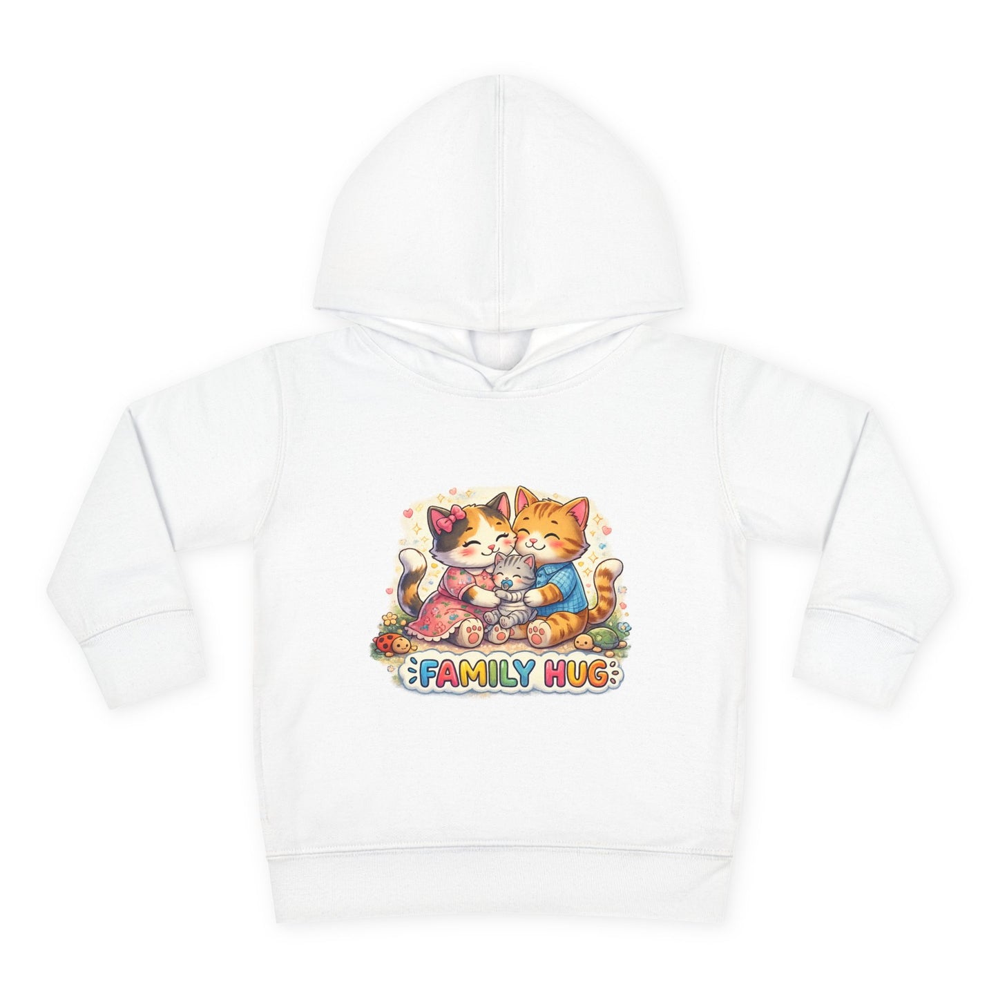Family Hug Kitten Toddler Pullover Fleece Hoodie