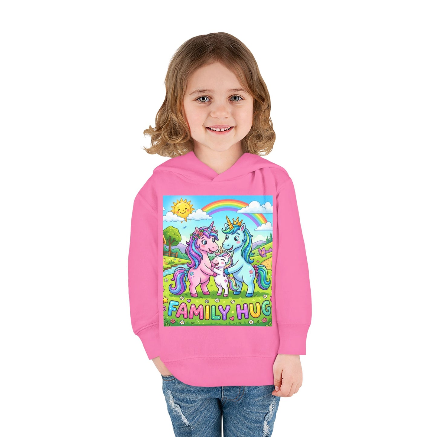 Family Hug Unicorn Toddler Pullover Fleece Hoodie