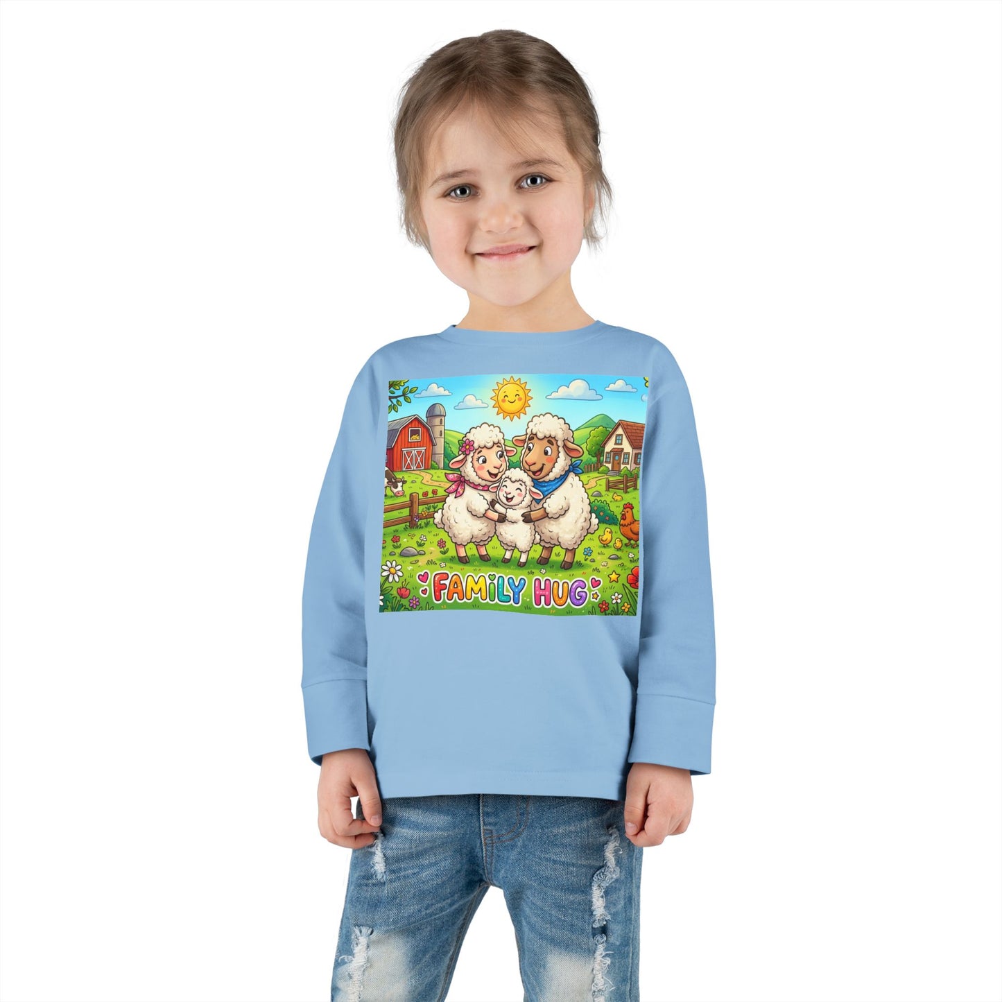 Family Hug Lamb Toddler Long Sleeve Tee