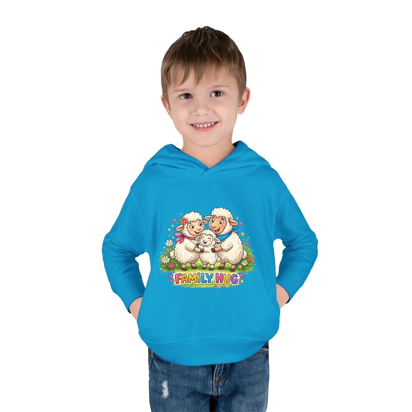 Family Hug Lamb Toddler Pullover Fleece Hoodie
