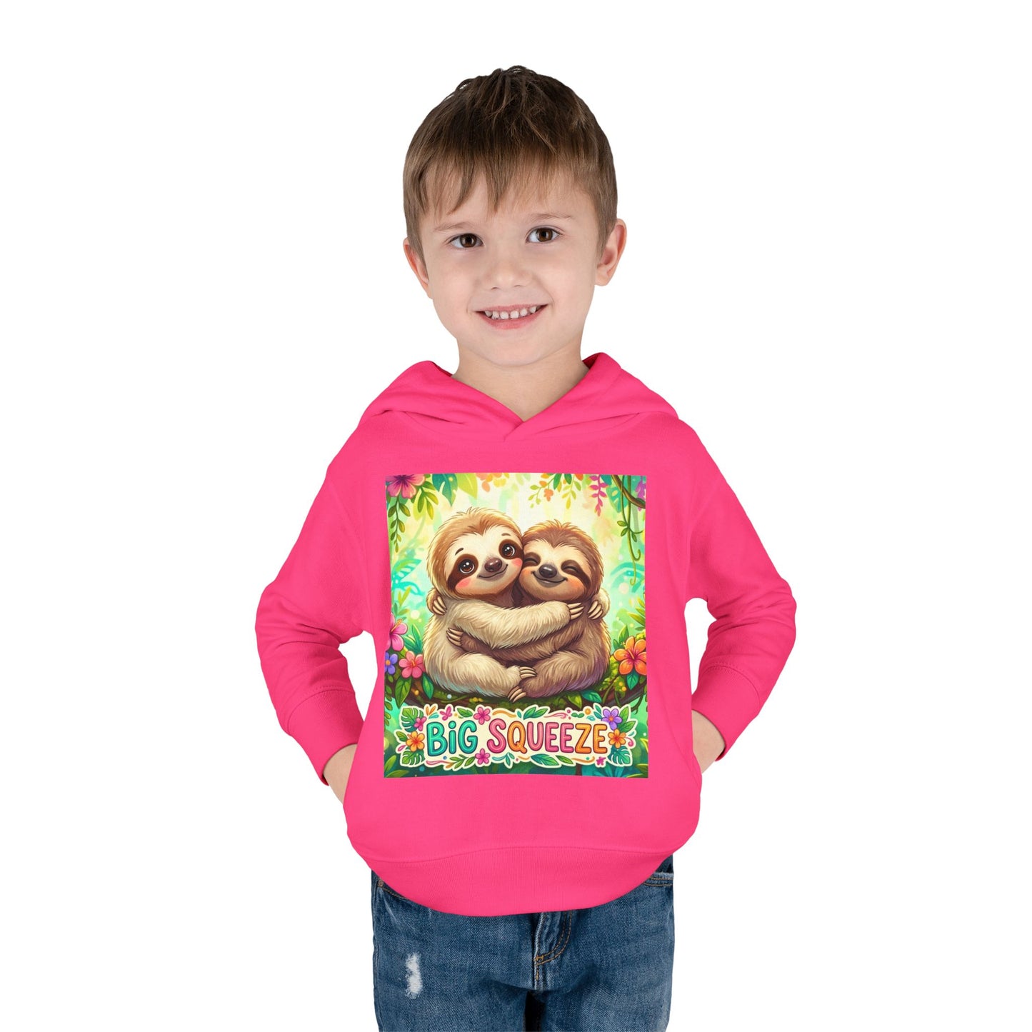 Big Squeeze Sloth Toddler Pullover Fleece Hoodie