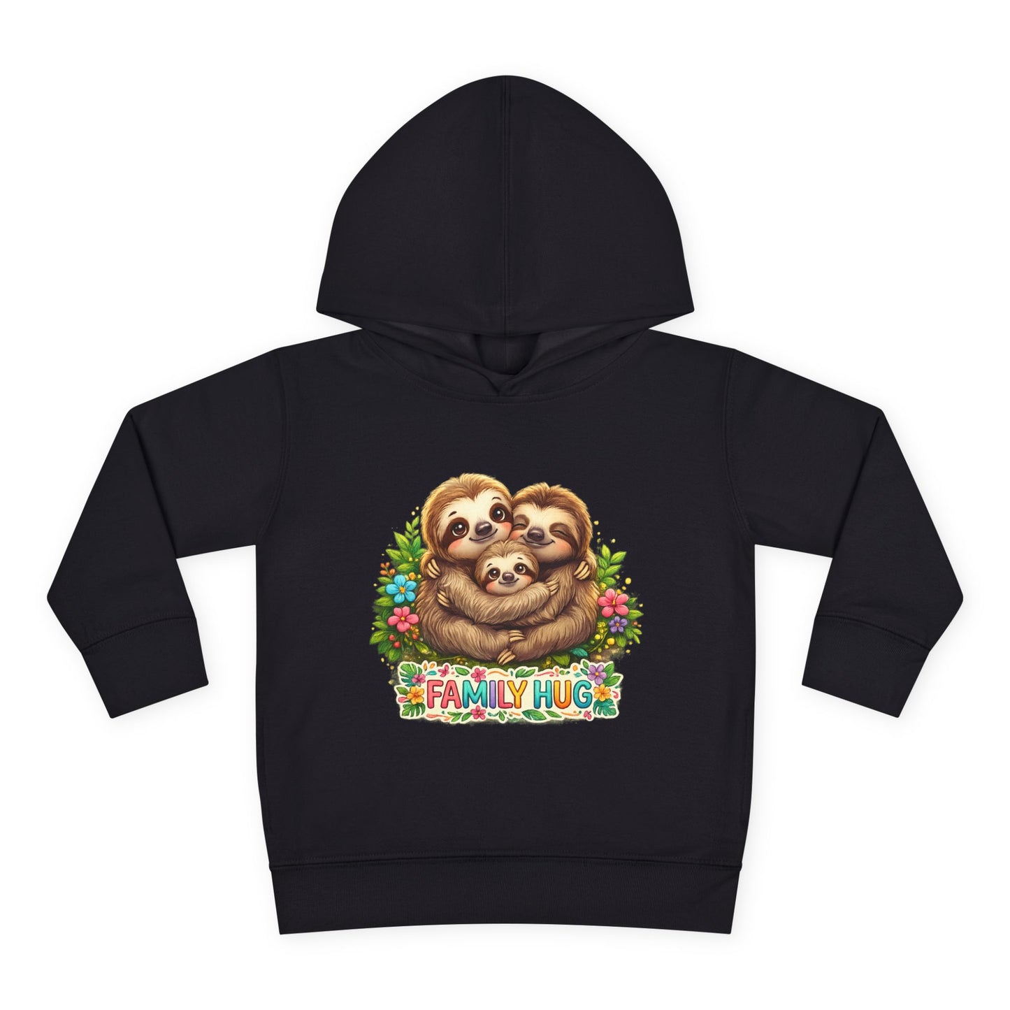 Family Hug Sloth Toddler Pullover Fleece Hoodie