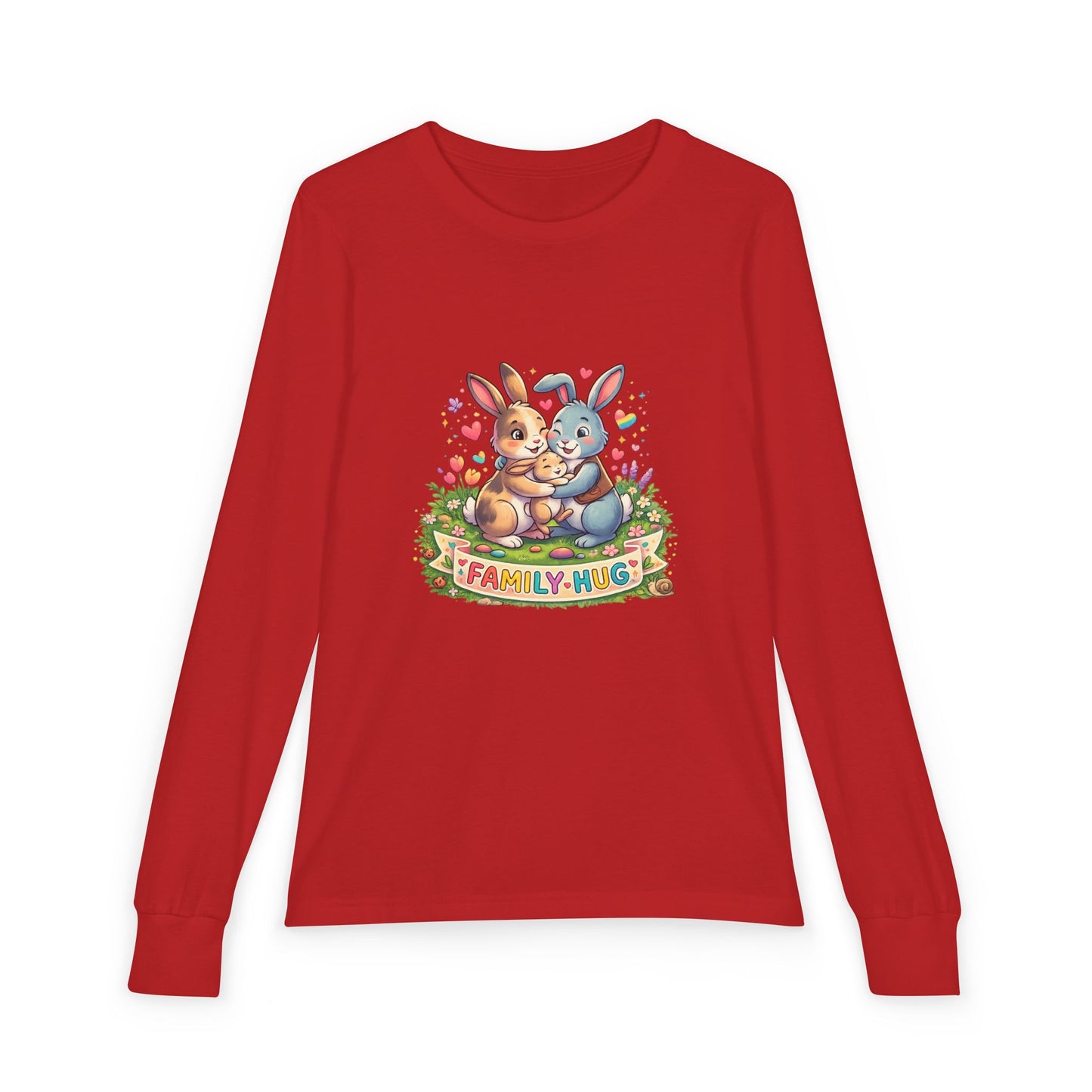Family Hug Bunny Youth Jersey Long Sleeve Tee