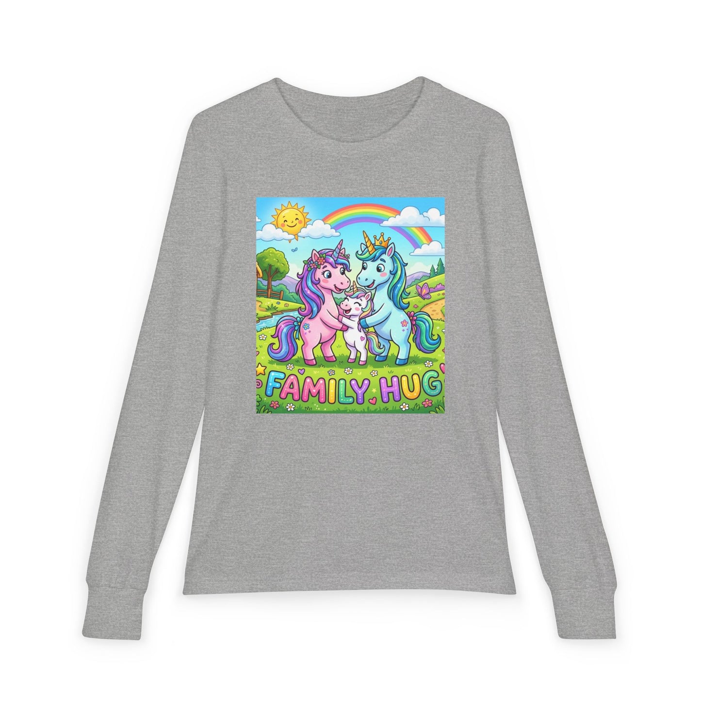 Family Hug Unicorn Youth Jersey Long Sleeve Tee