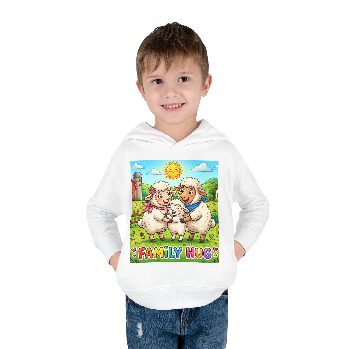 Family Hug Lamb Toddler Pullover Fleece Hoodie