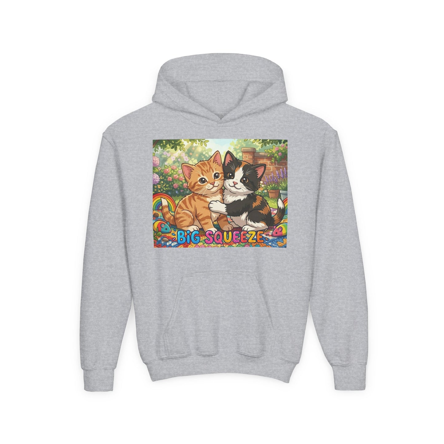 Big Squeeze Kitten Youth Heavy Blend Hooded Sweatshirt