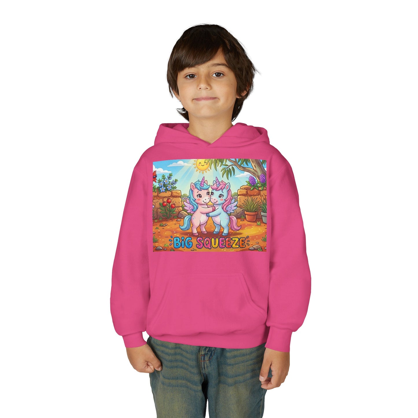 Big Squeeze Unicorn Youth Heavy Blend Hooded Sweatshirt