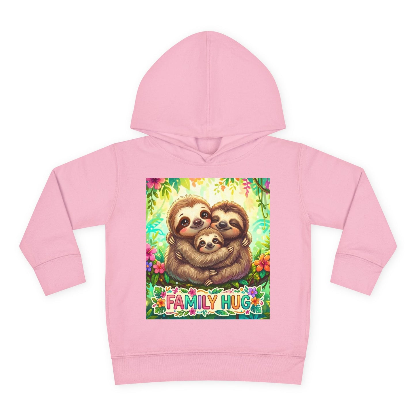 Family Hug Sloth Toddler Pullover Fleece Hoodie