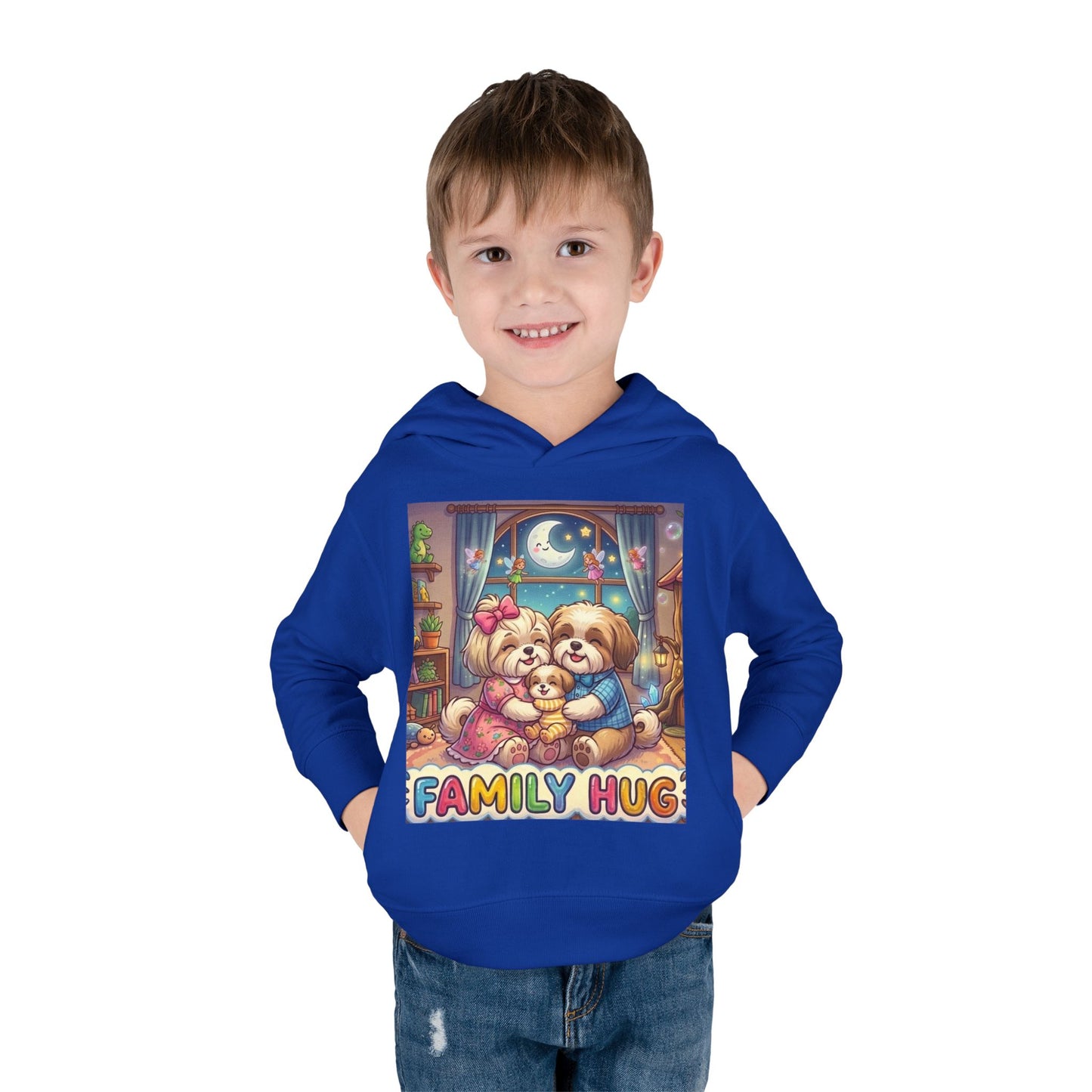 Family Hug Shih Tzu Toddler Pullover Fleece Hoodie