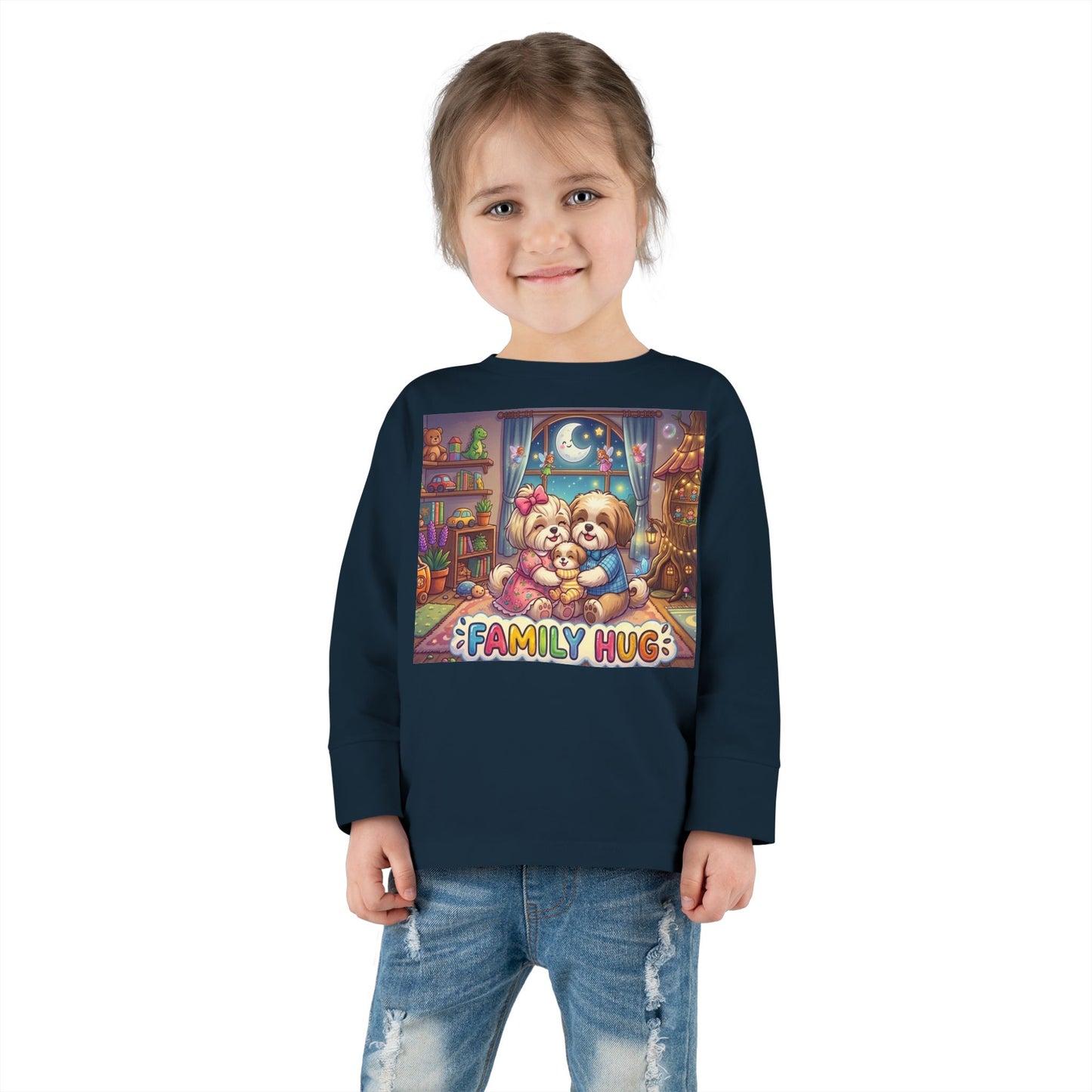 Family Hug Shih Tzu Toddler Long Sleeve Tee