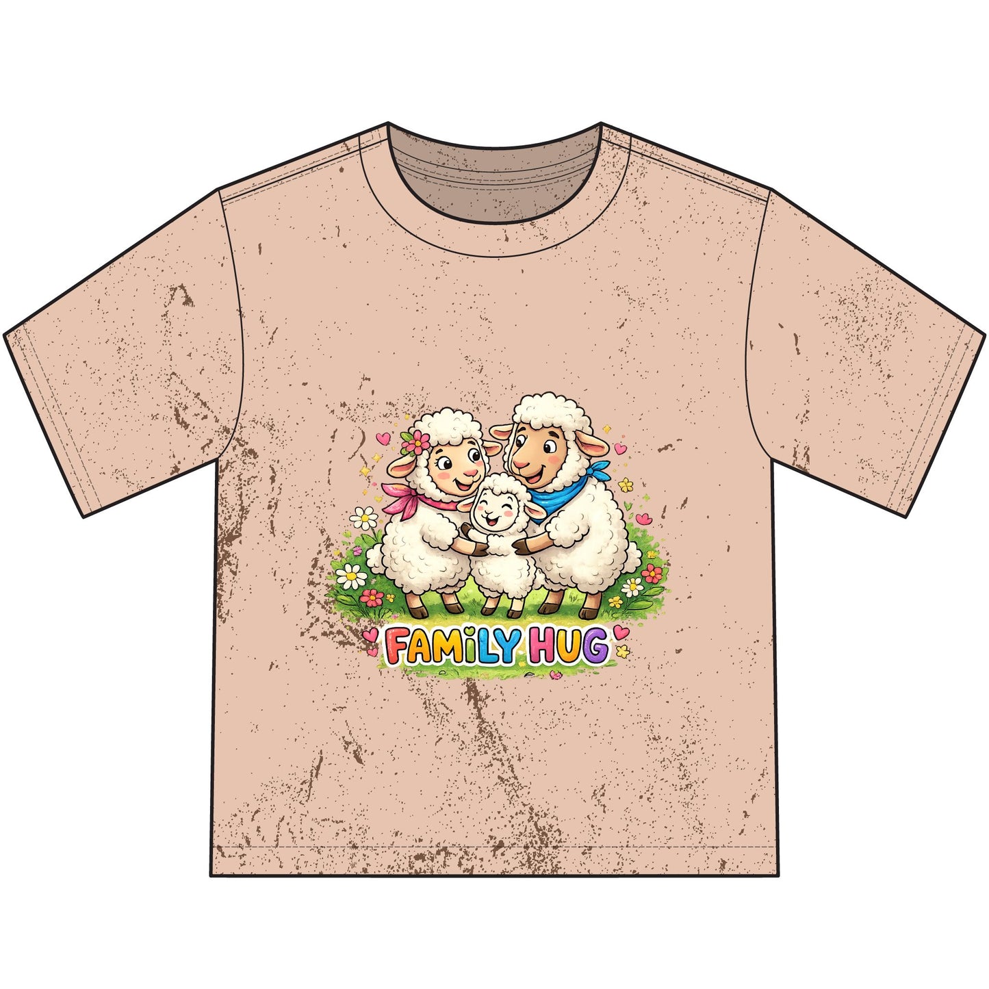 Family Hug Lamb Heavyweight Color Blast Youth T-Shirt