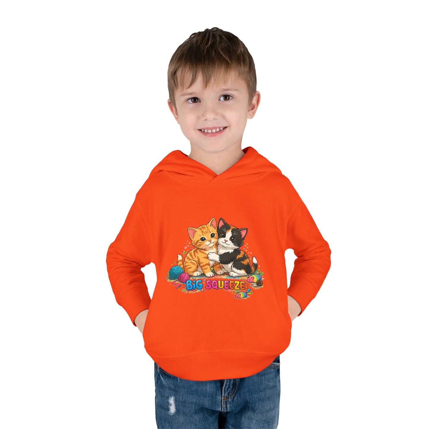 Big Squeeze Kitten Toddler Pullover Fleece Hoodie