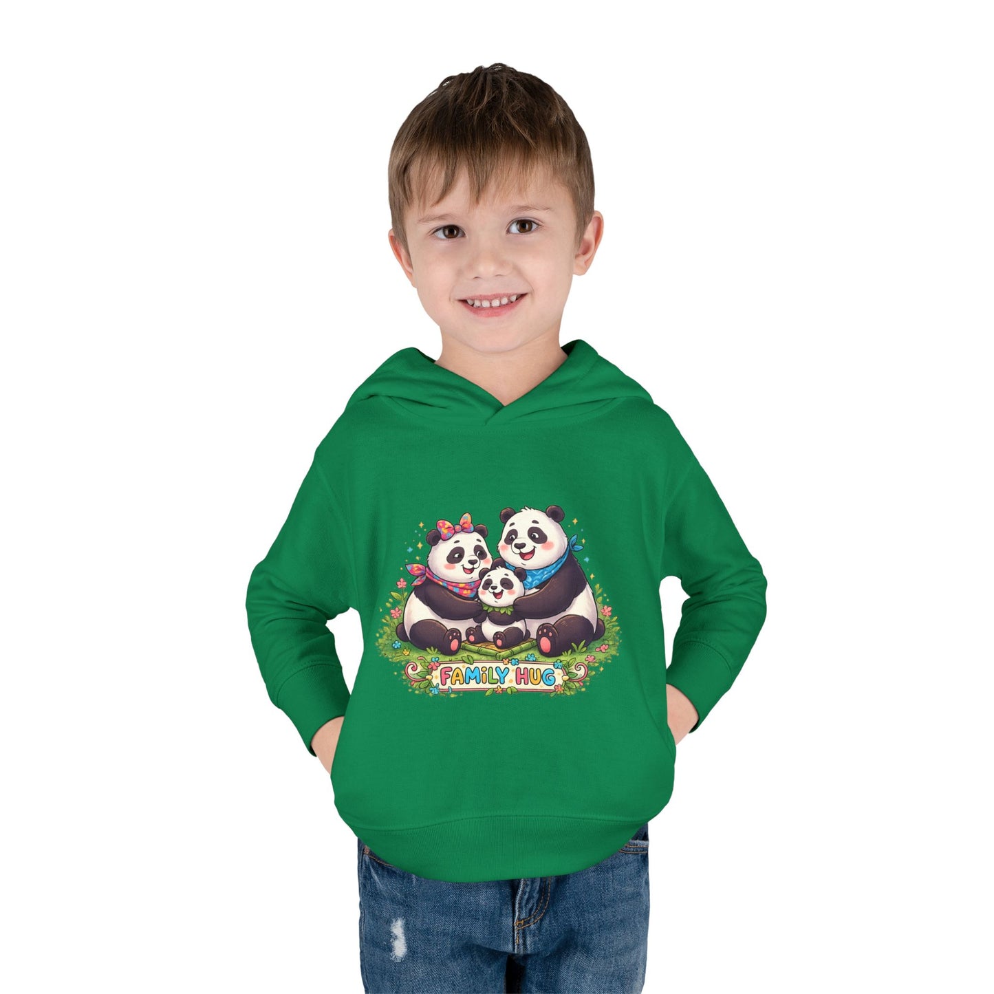 Family Hug Panda Toddler Pullover Fleece Hoodie