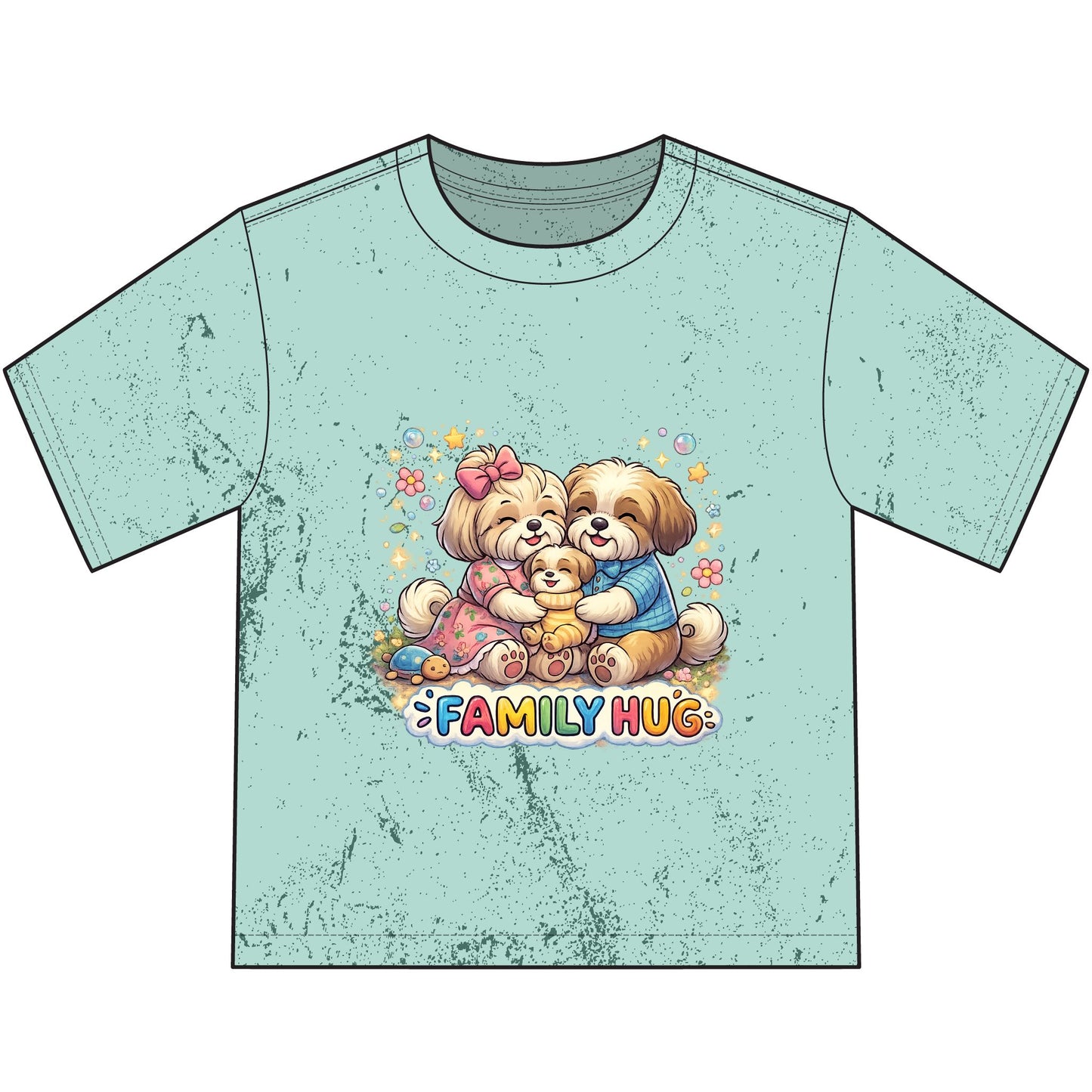 Family Hug Shih Tzu Heavyweight Color Blast Youth T-Shirt