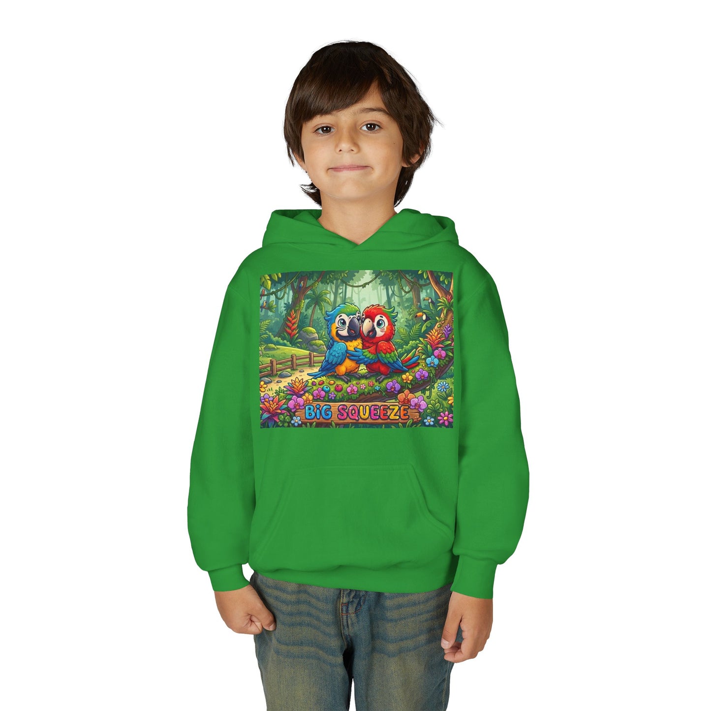 Big Squeeze Macaw Youth Heavy Blend Hooded Sweatshirt