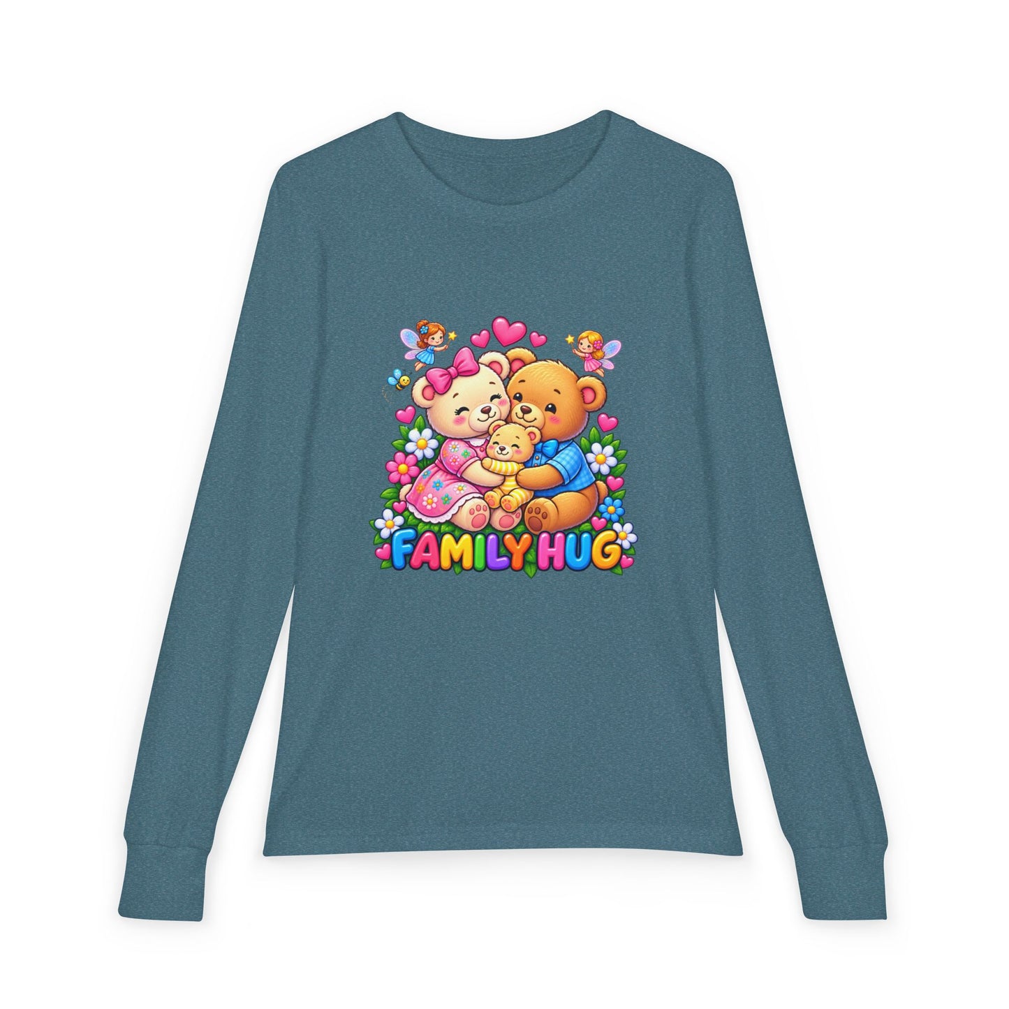 Family Hug Teddy Youth Jersey Long Sleeve Tee