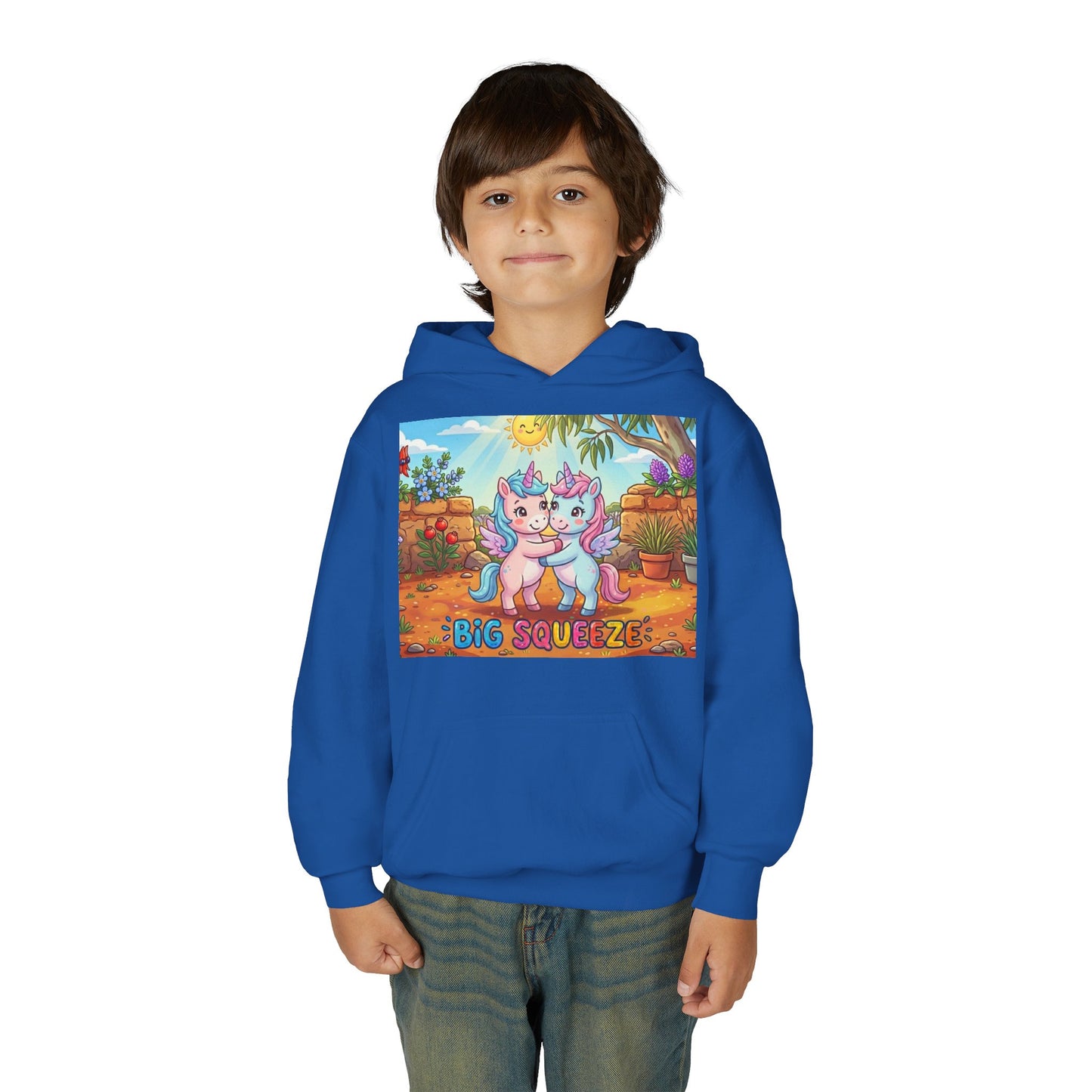 Big Squeeze Unicorn Youth Heavy Blend Hooded Sweatshirt