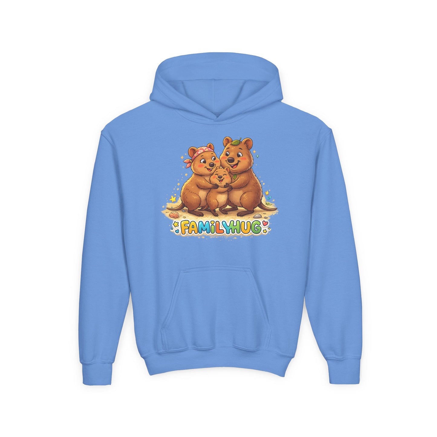 Family Hug Quokka Youth Heavy Blend Hooded Sweatshirt