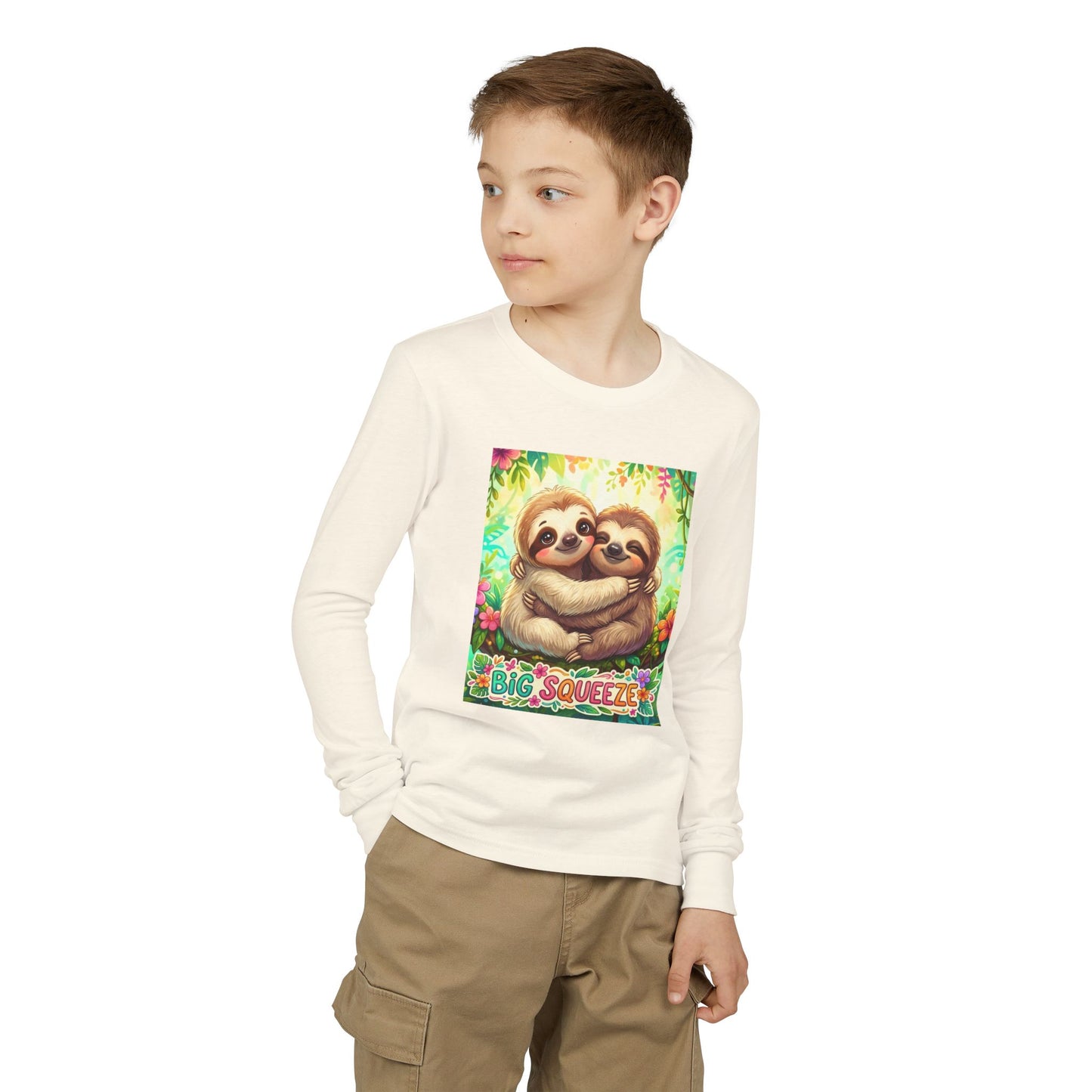 Big Squeeze Sloth Youth Jersey Long Sleeve Tee