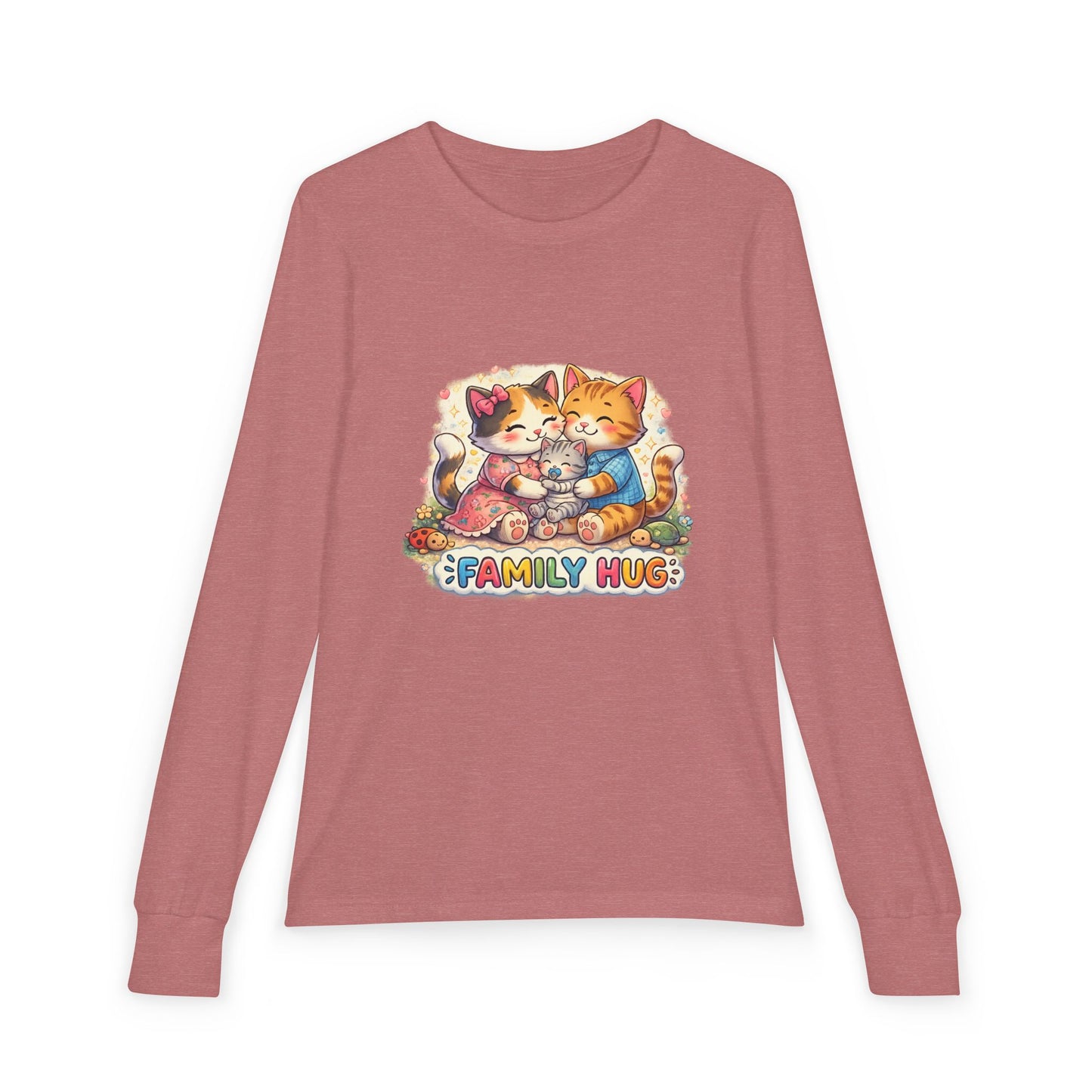 Family Hug Kitten Youth Jersey Long Sleeve Tee