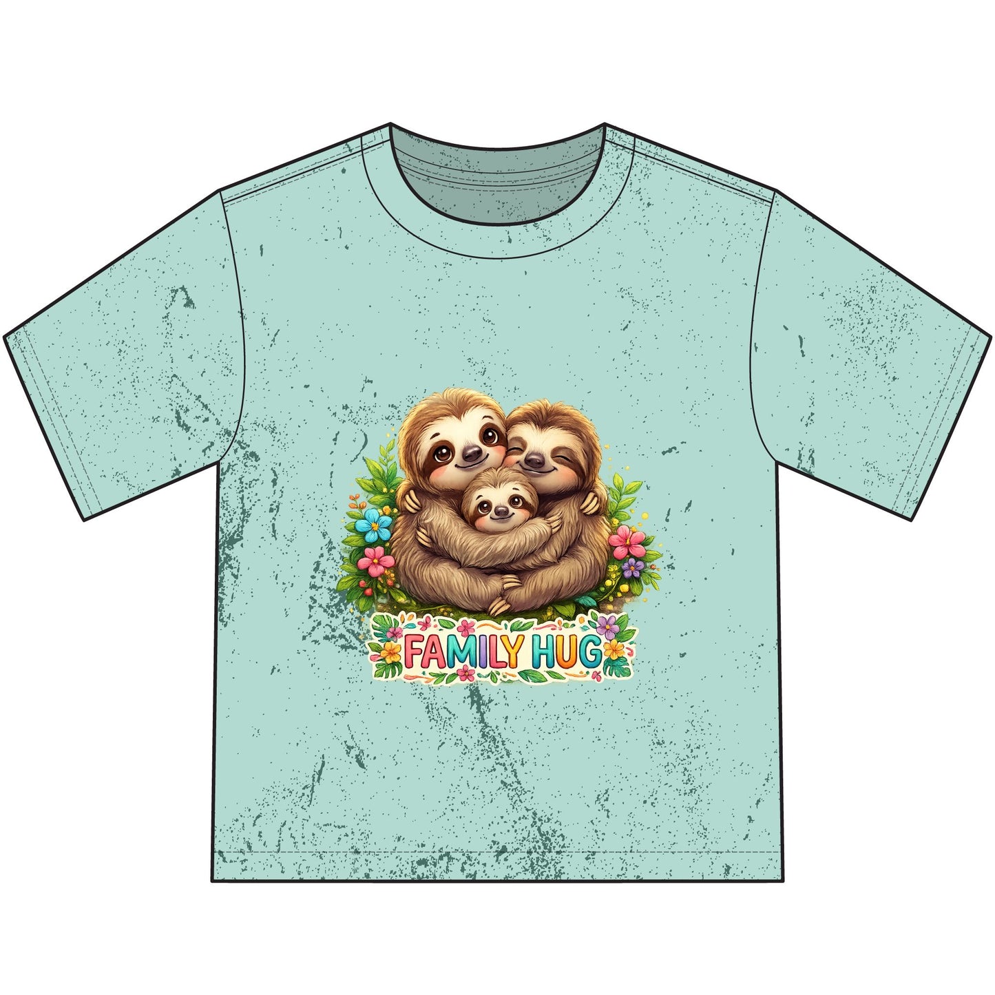 Family Hug Sloth Heavyweight Color Blast Youth T-Shirt