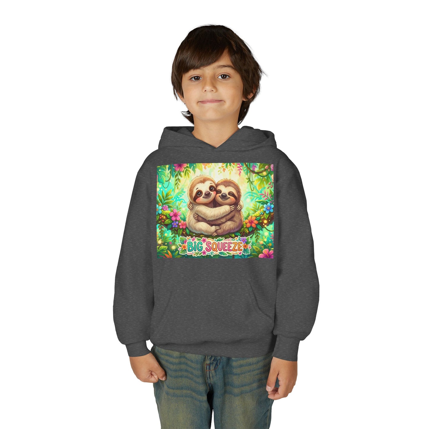 Big Squeeze Sloth Youth Heavy Blend Hooded Sweatshirt