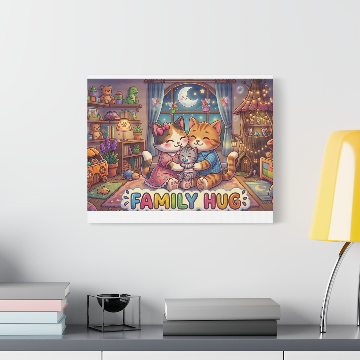 Family Hug Kitten Classic Canvas