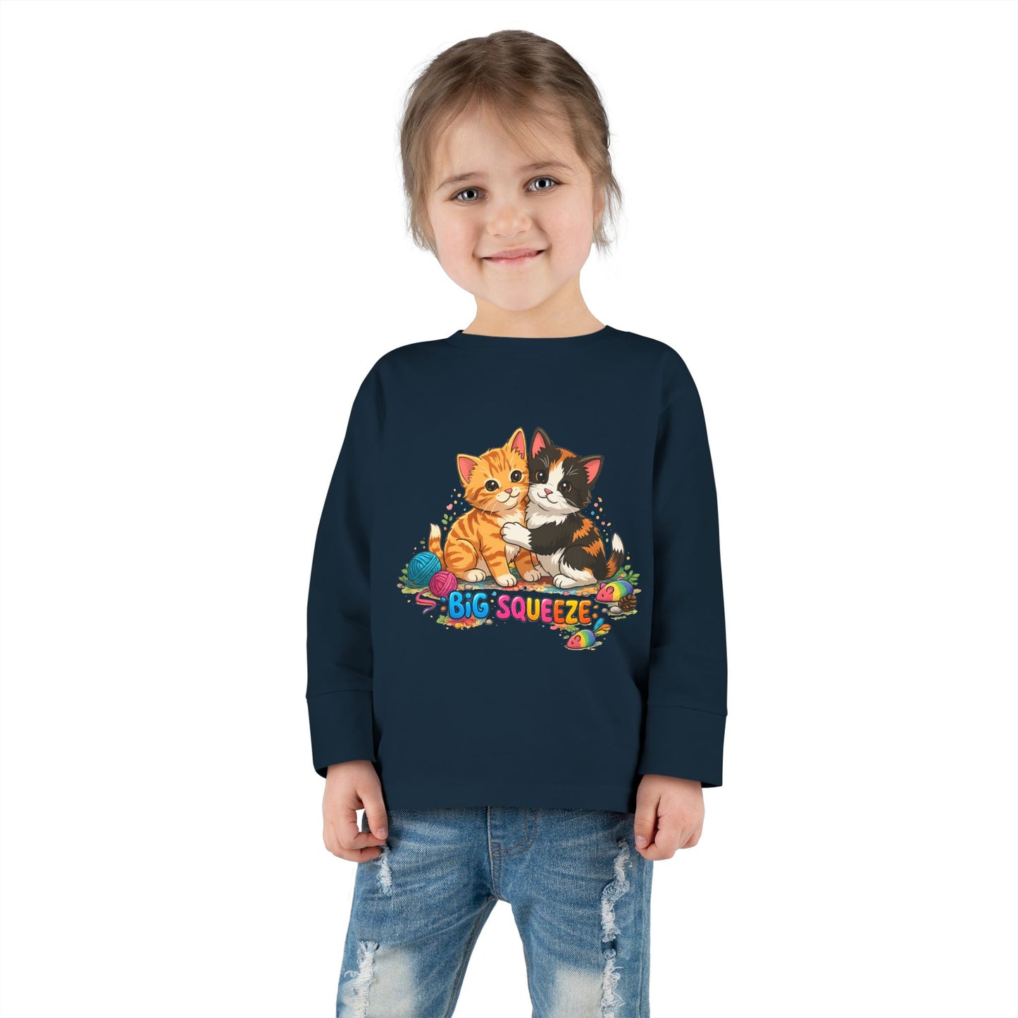Big Squeeze Kitten Toddler Long Sleeve Tee