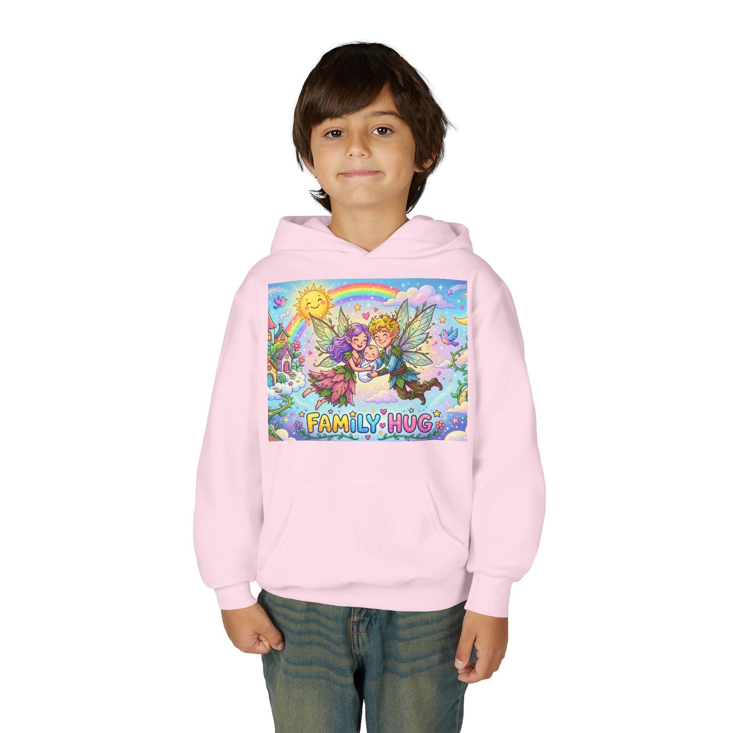 Family Hug Fairy Youth Heavy Blend Hooded Sweatshirt