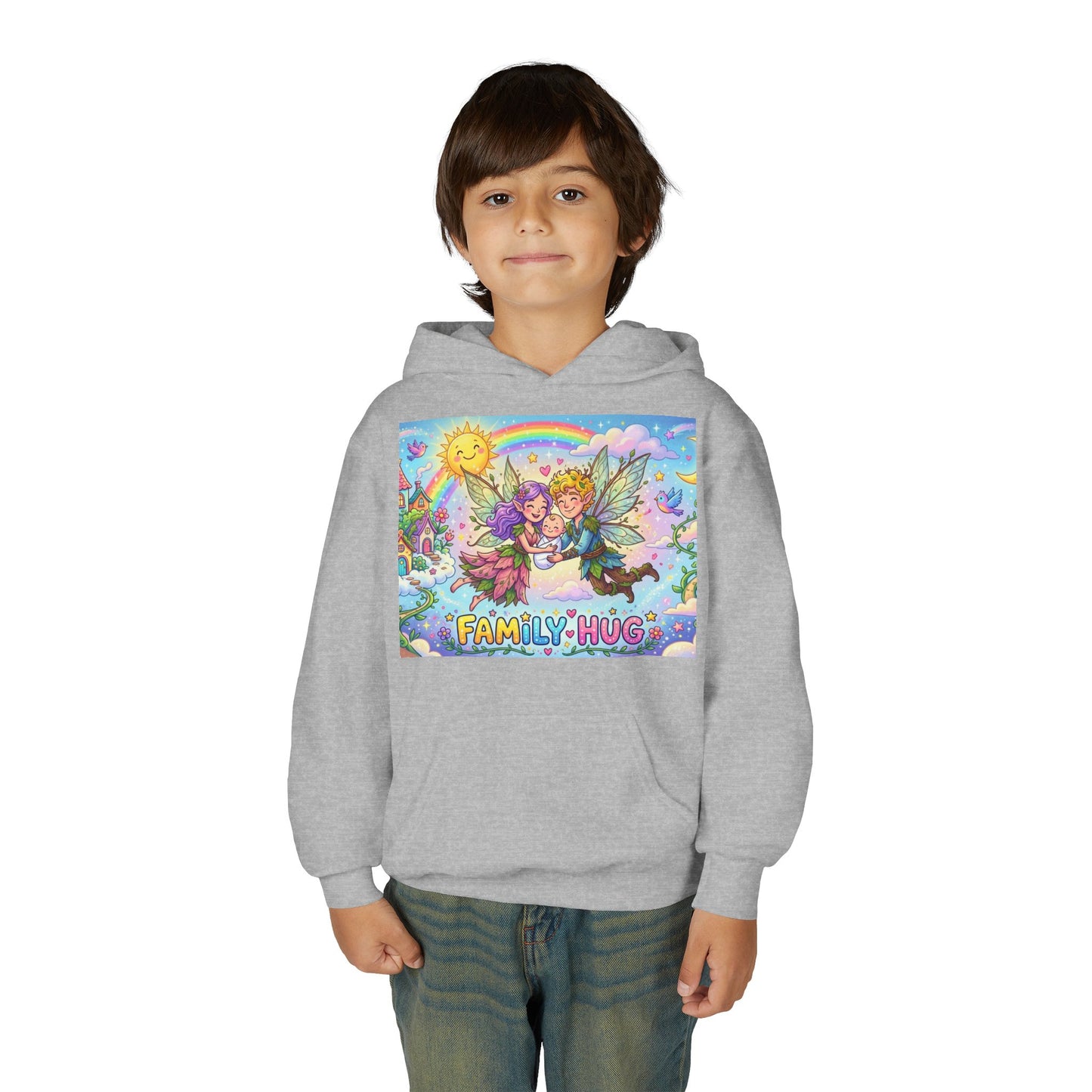 Family Hug Fairy Youth Heavy Blend Hooded Sweatshirt