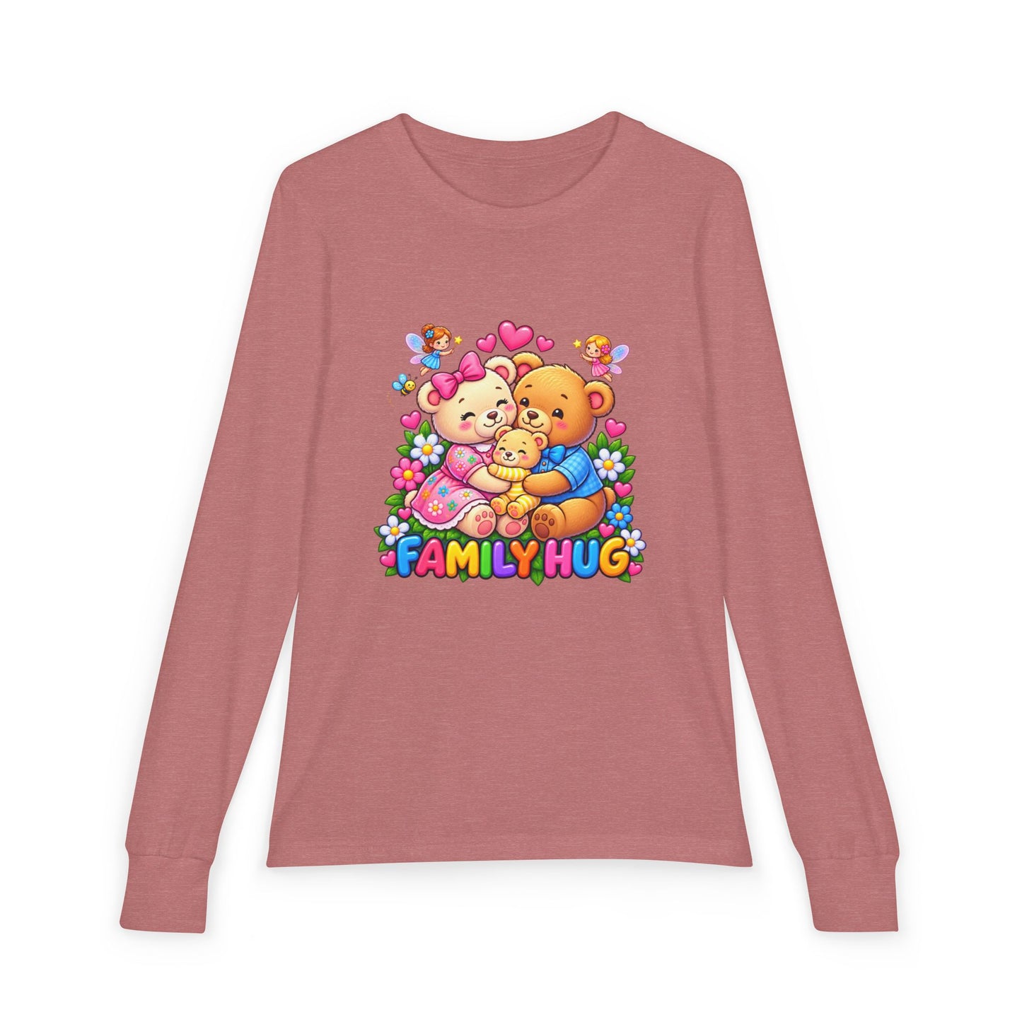 Family Hug Teddy Youth Jersey Long Sleeve Tee