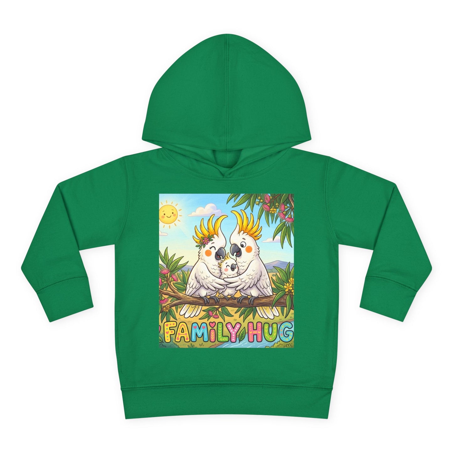 Family Hug Cockatoo Toddler Pullover Fleece Hoodie