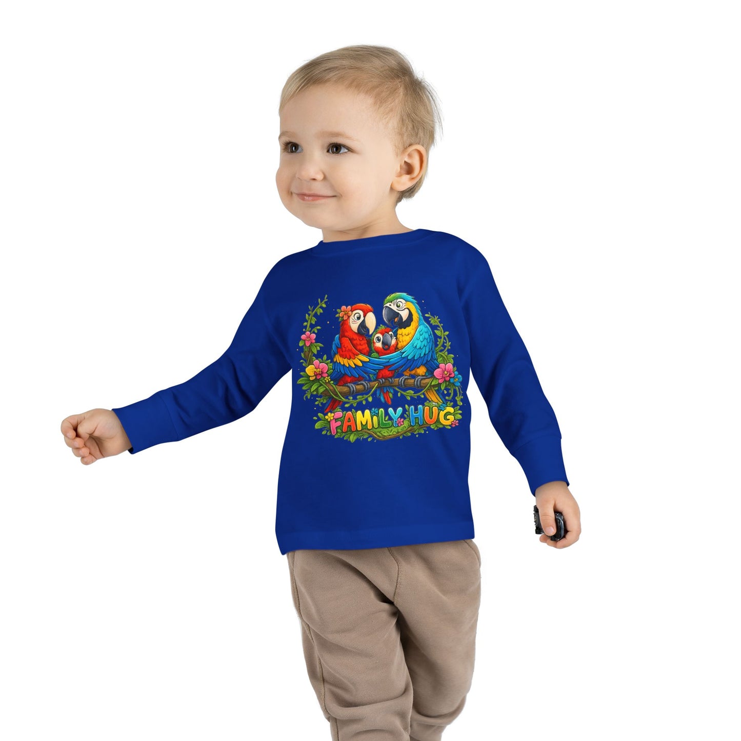 Family Hug Macaw Toddler Long Sleeve Tee