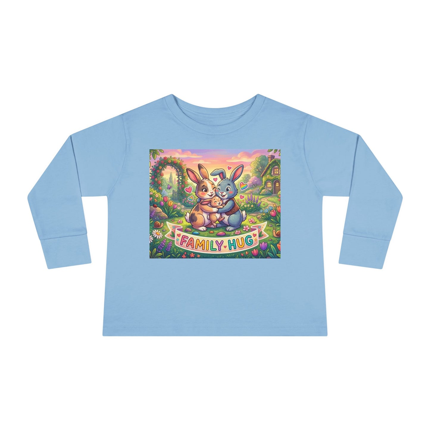 Family Hug Bunny Toddler Long Sleeve Tee