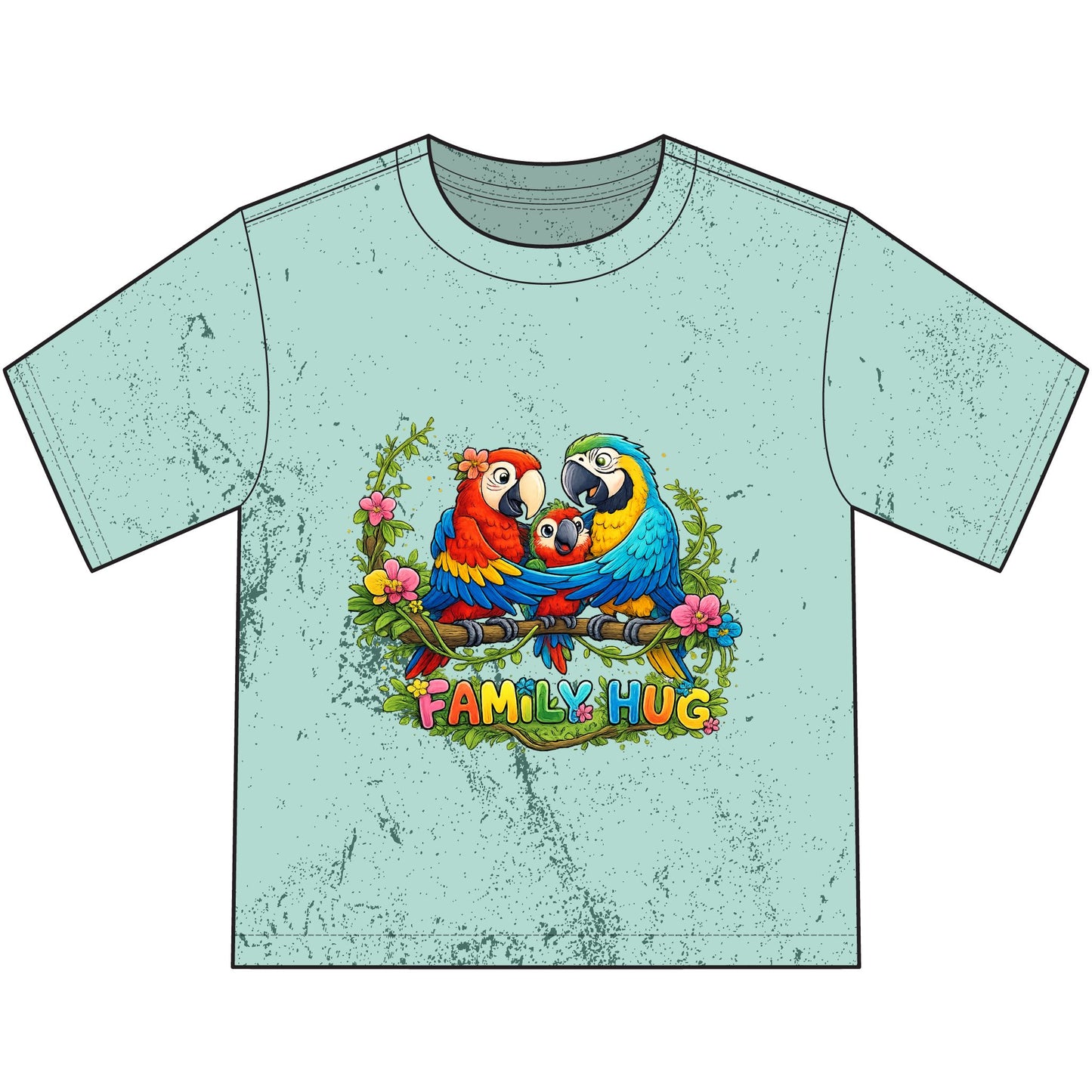 Family Hug Macaw Heavyweight Color Blast Youth T-Shirt