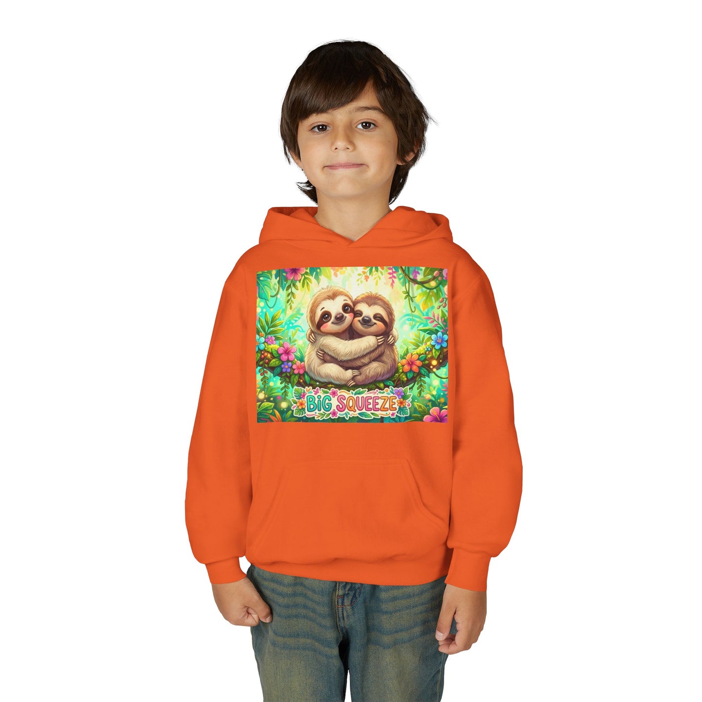 Big Squeeze Sloth Youth Heavy Blend Hooded Sweatshirt