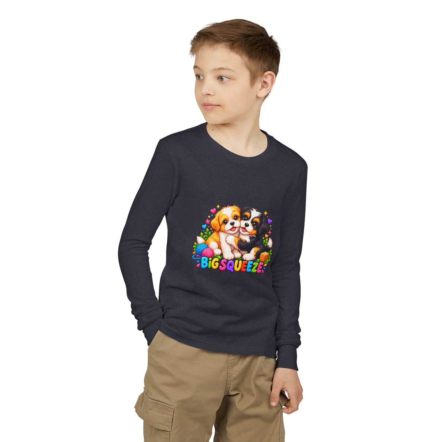 Big Squeeze Shih Tzu Youth Jersey Long Sleeve Tee
