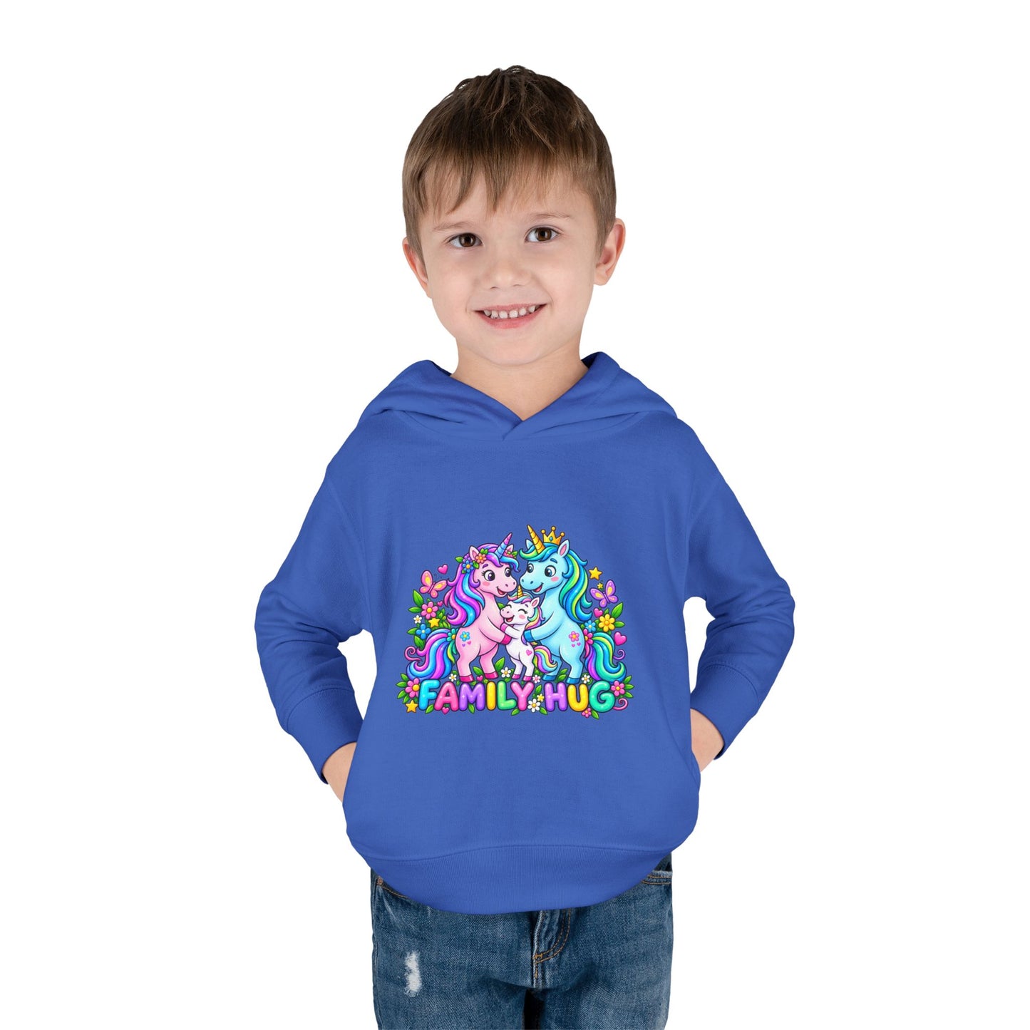 Family Hug Unicorn Toddler Pullover Fleece Hoodie