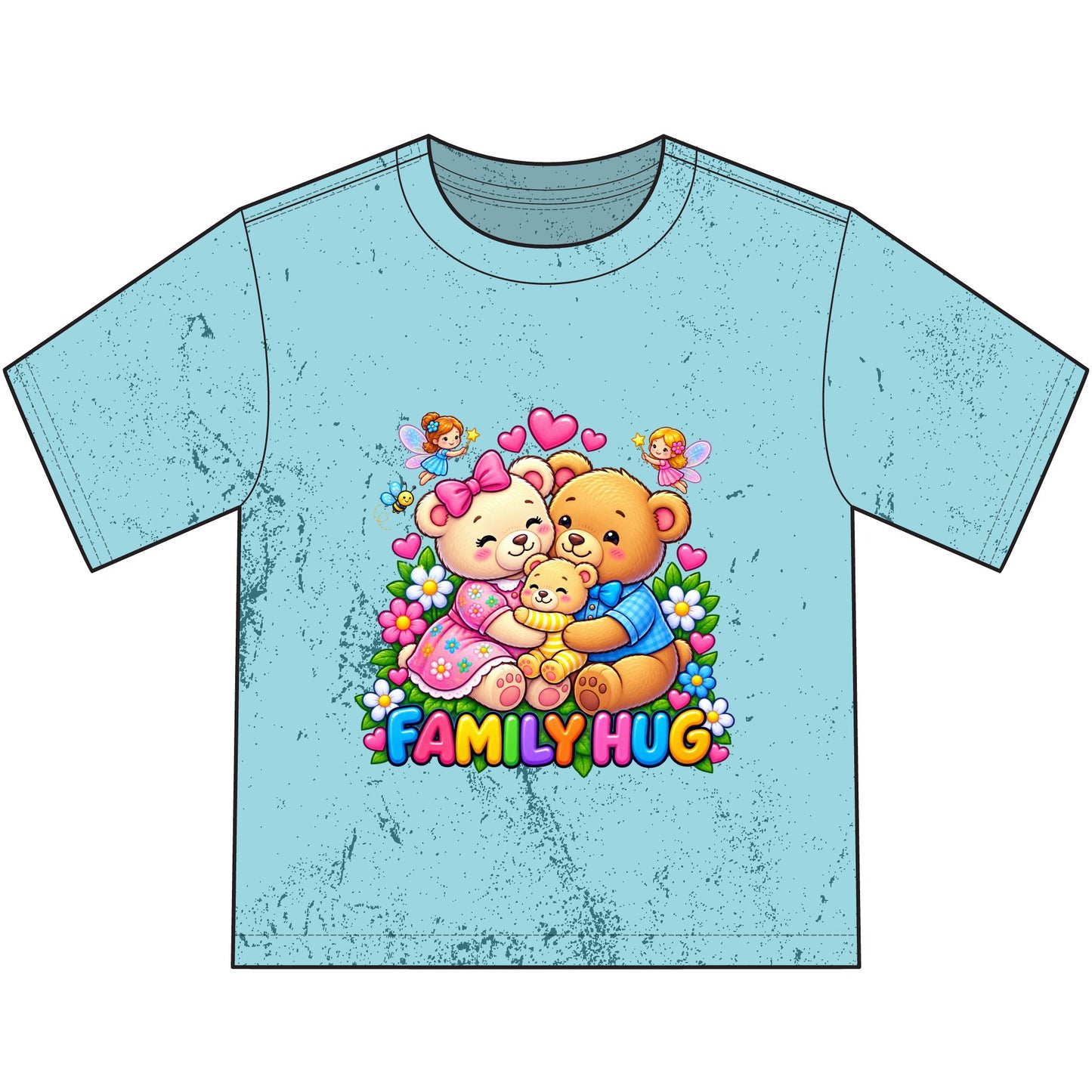 Family Hug Teddy Heavyweight Color Blast Youth T-Shirt